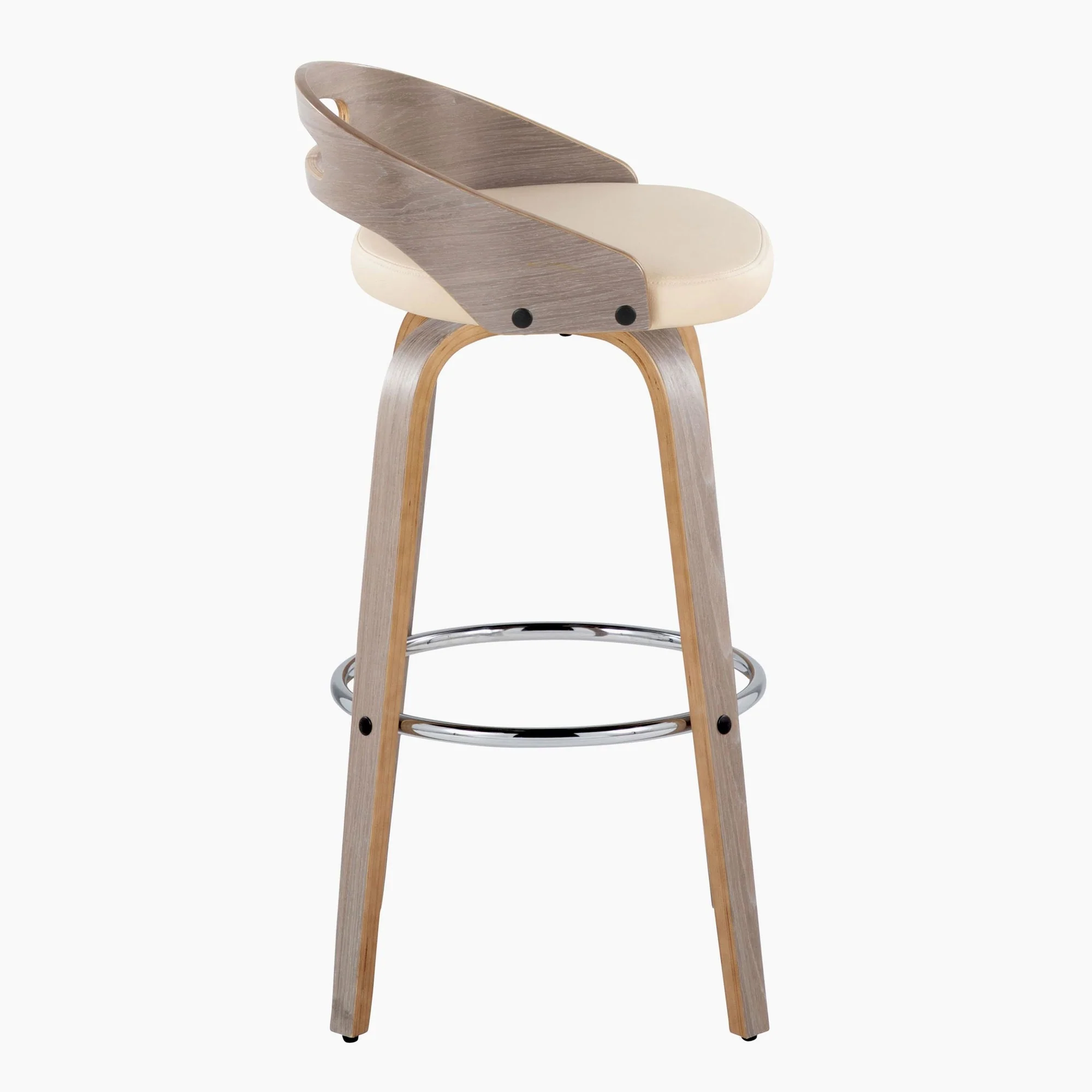 Cassis 30" Fixed-Height Barstool - Set of 2 By LumiSource - B30-CASSISPU-GRTZR2 LGYLGYCR2 - Image 3
