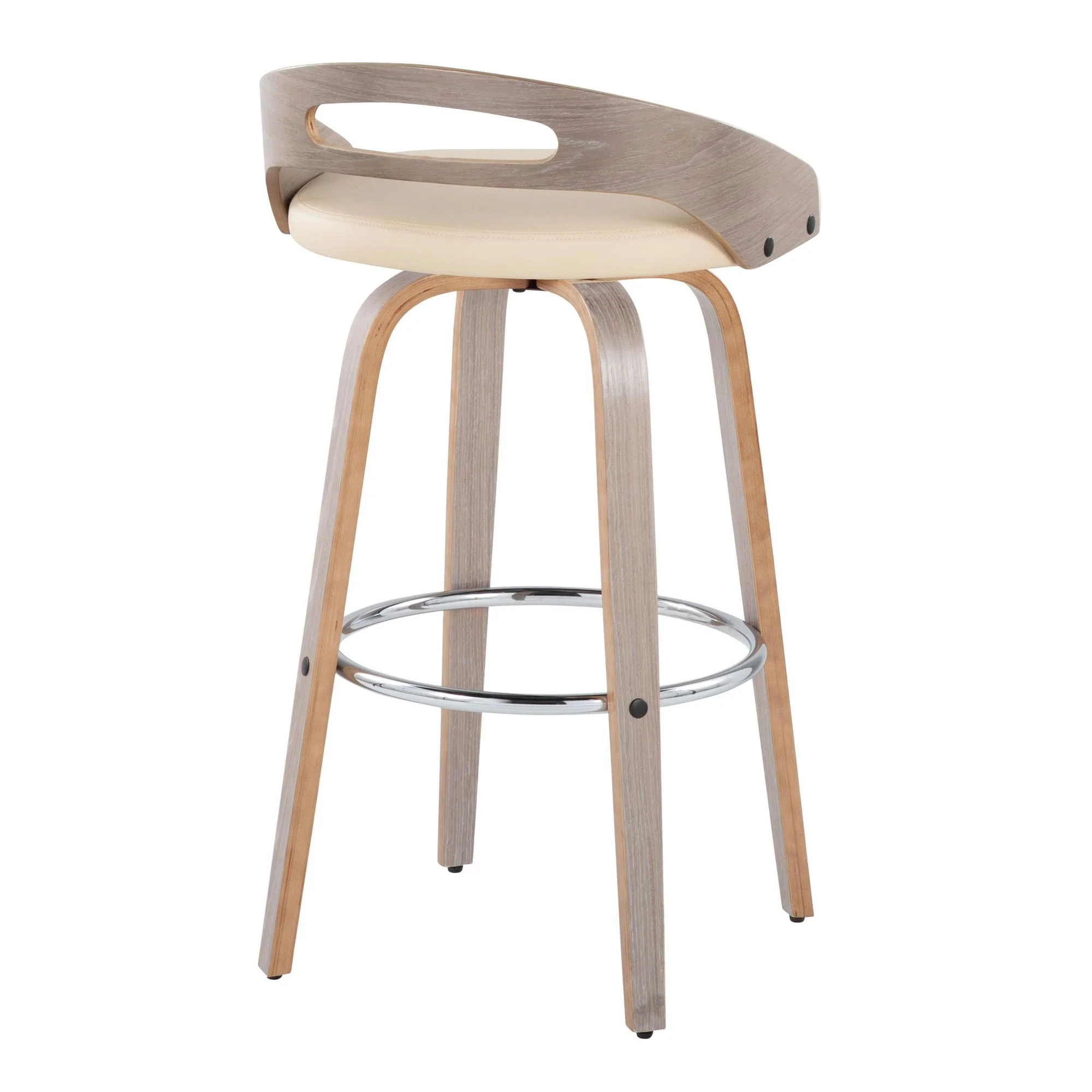 Cassis 30" Fixed-Height Barstool - Set of 2 By LumiSource - B30-CASSISPU-GRTZR2 LGYLGYCR2 - Image 4