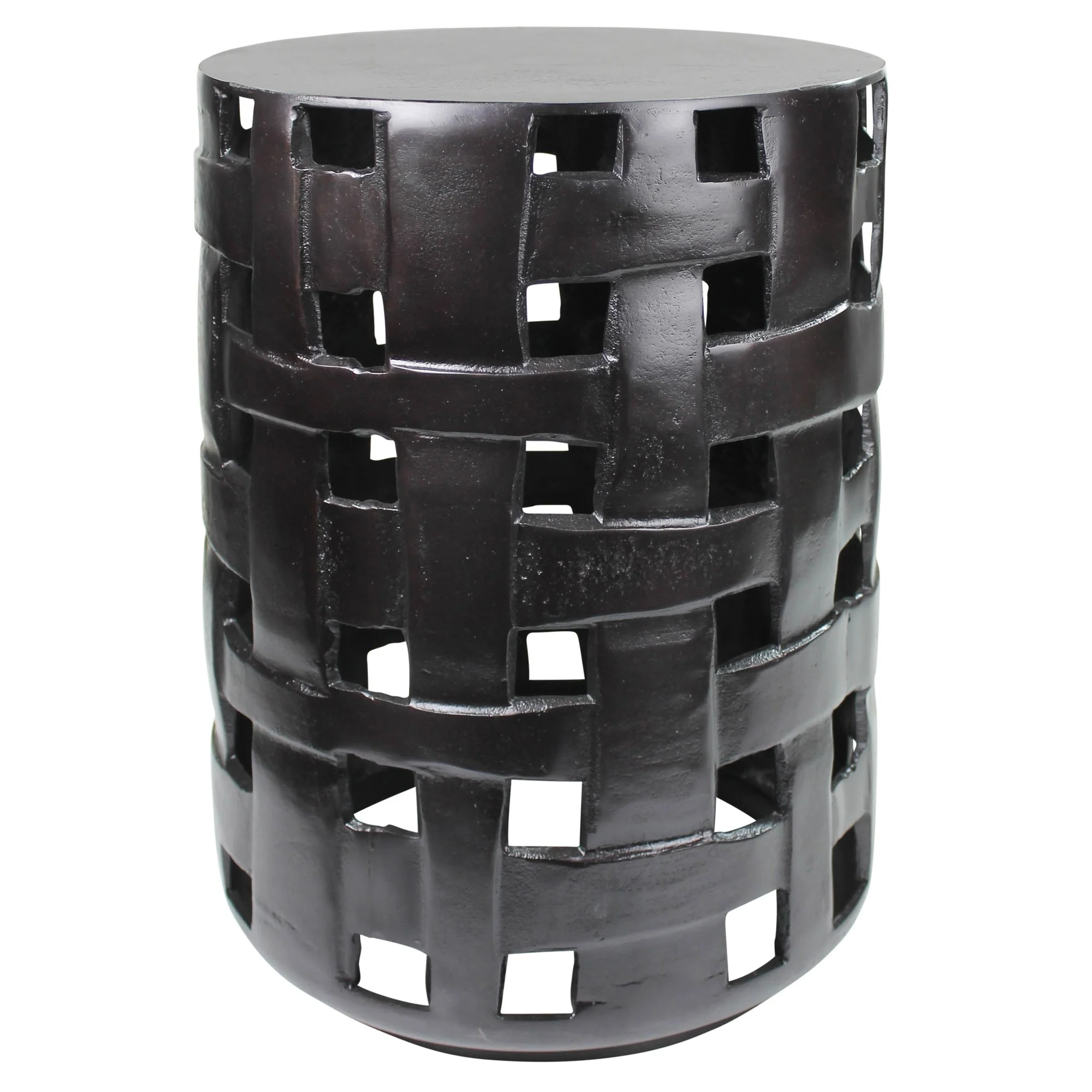 Cast Aluminum Woven Side Table By Homeroots - Image 2