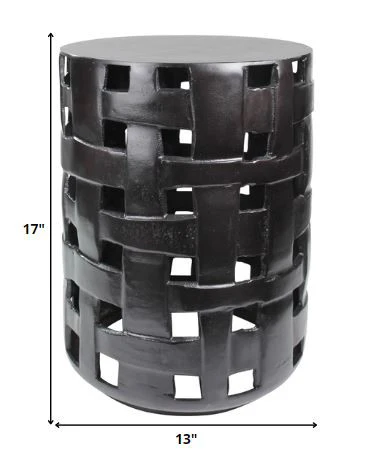 Cast Aluminum Woven Side Table By Homeroots - Image 5