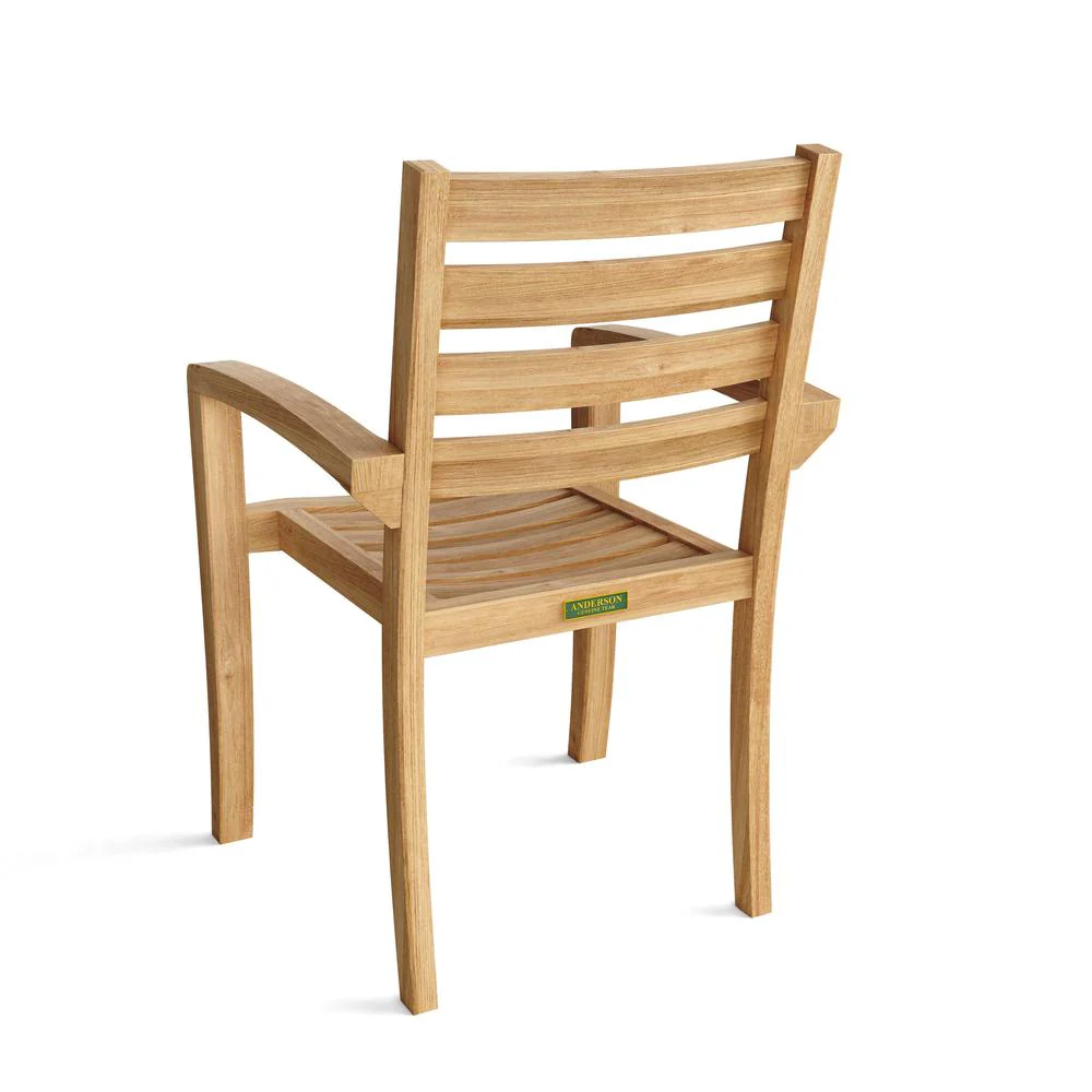 Catalina Stackable Armchair Fully Built & 4 Pcs In A Box By Anderson Teak - Image 2