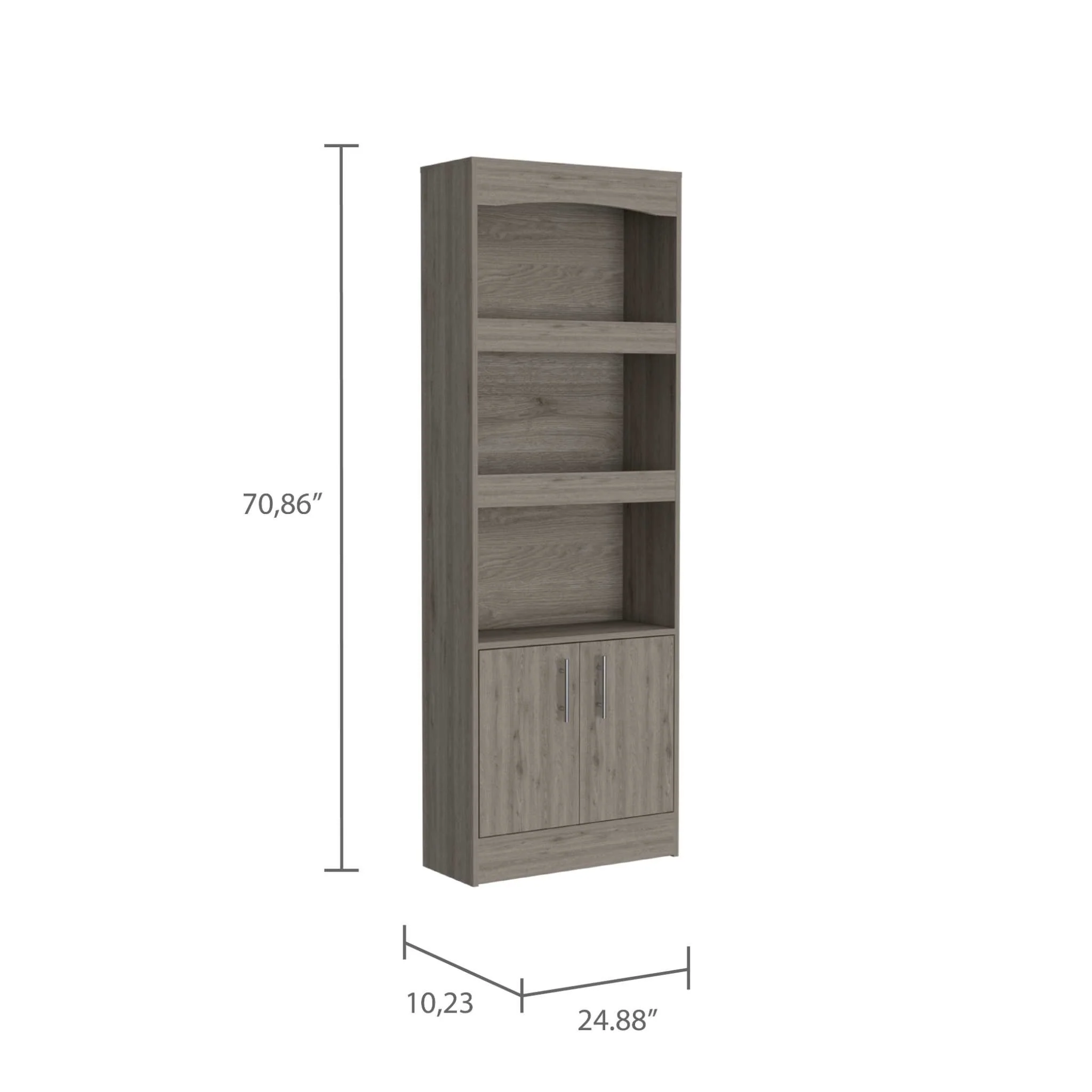 Catarina Light Gray Bookcase Cabinet By Homeroots - Image 3