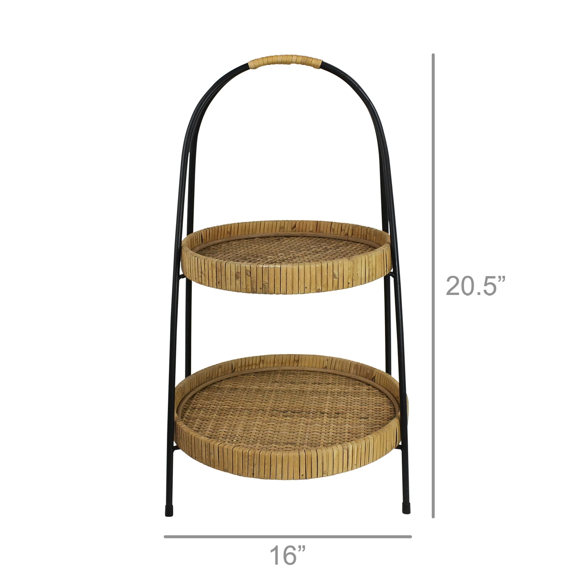 Cayman 2-Tier Stand, Rattan By HomArt - Image 3