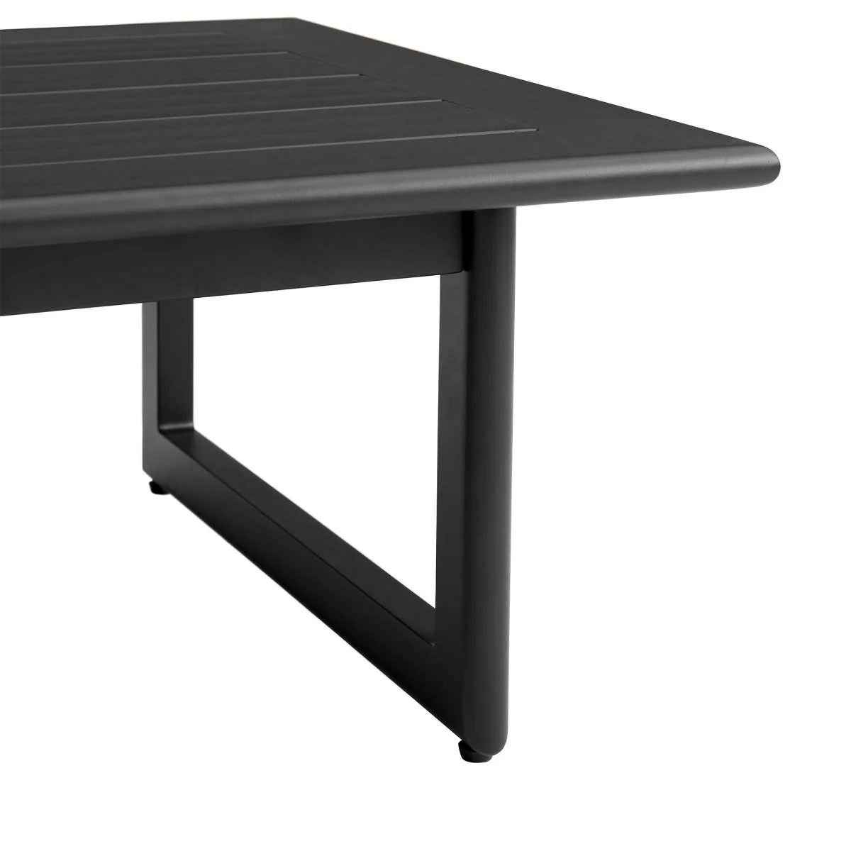 4 Piece Black Aluminum Outdoor Seating Set with Dark Gray Cushions - Cayman Collection By Armen Living - Image 8