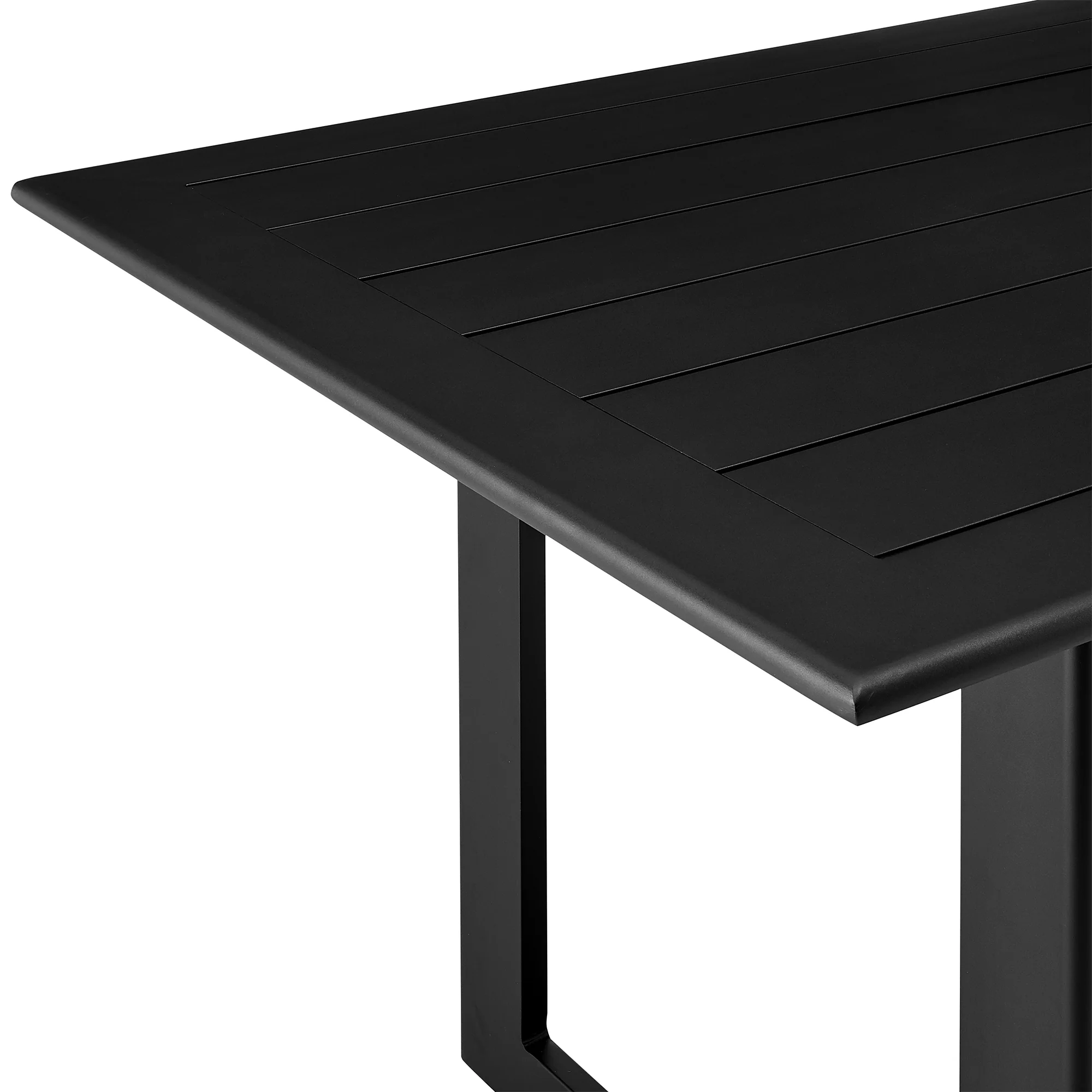 Cayman Outdoor Patio 7-Piece Dining Table Set in Aluminum with Gray Cushions By Armen Living - Image 11