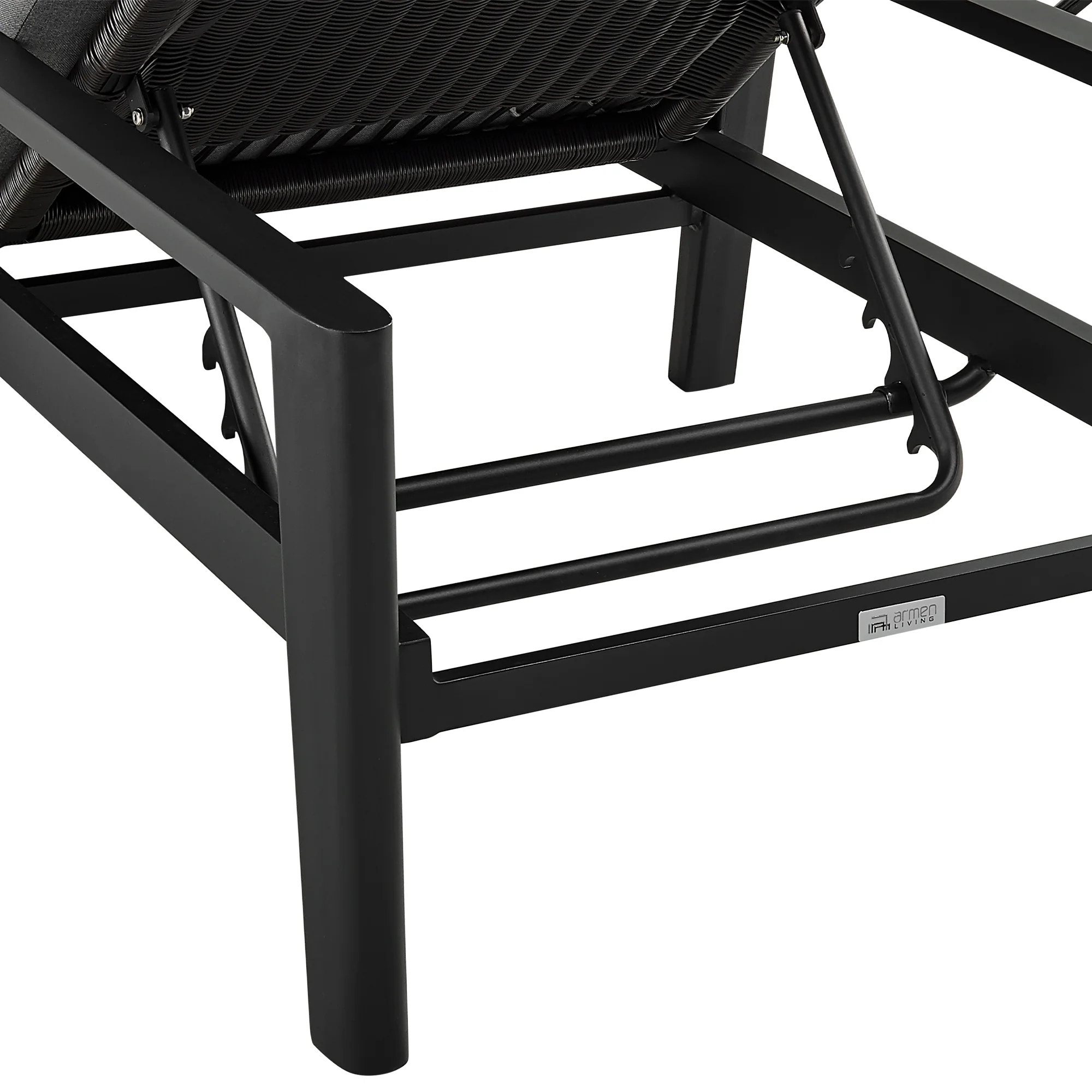 Cayman Outdoor Patio Adjustable Chaise Lounge Chair in Aluminum with Gray Cushions By Armen Living - Image 8