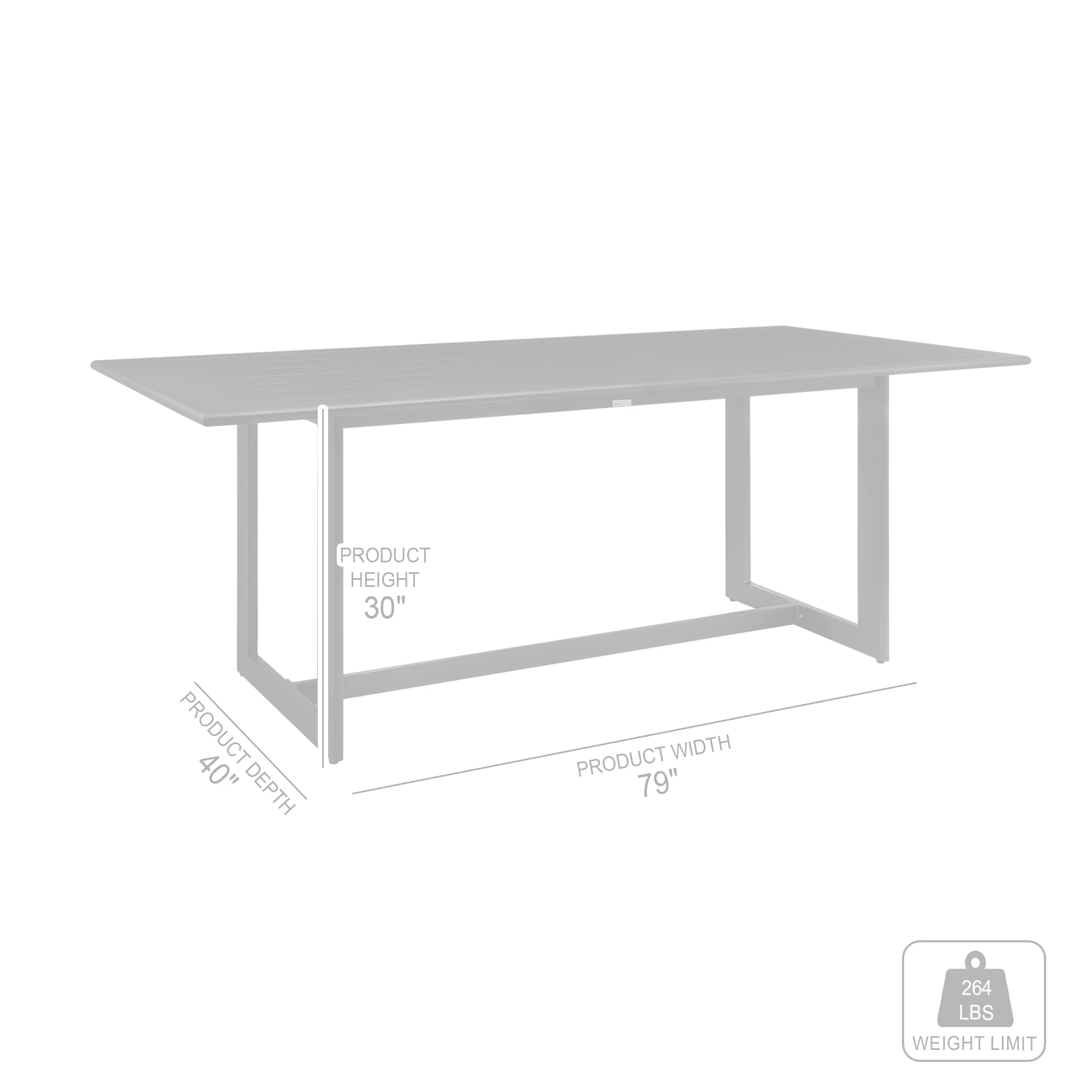 Cayman Outdoor Patio Dining Table in Aluminum By Armen Living - Image 7