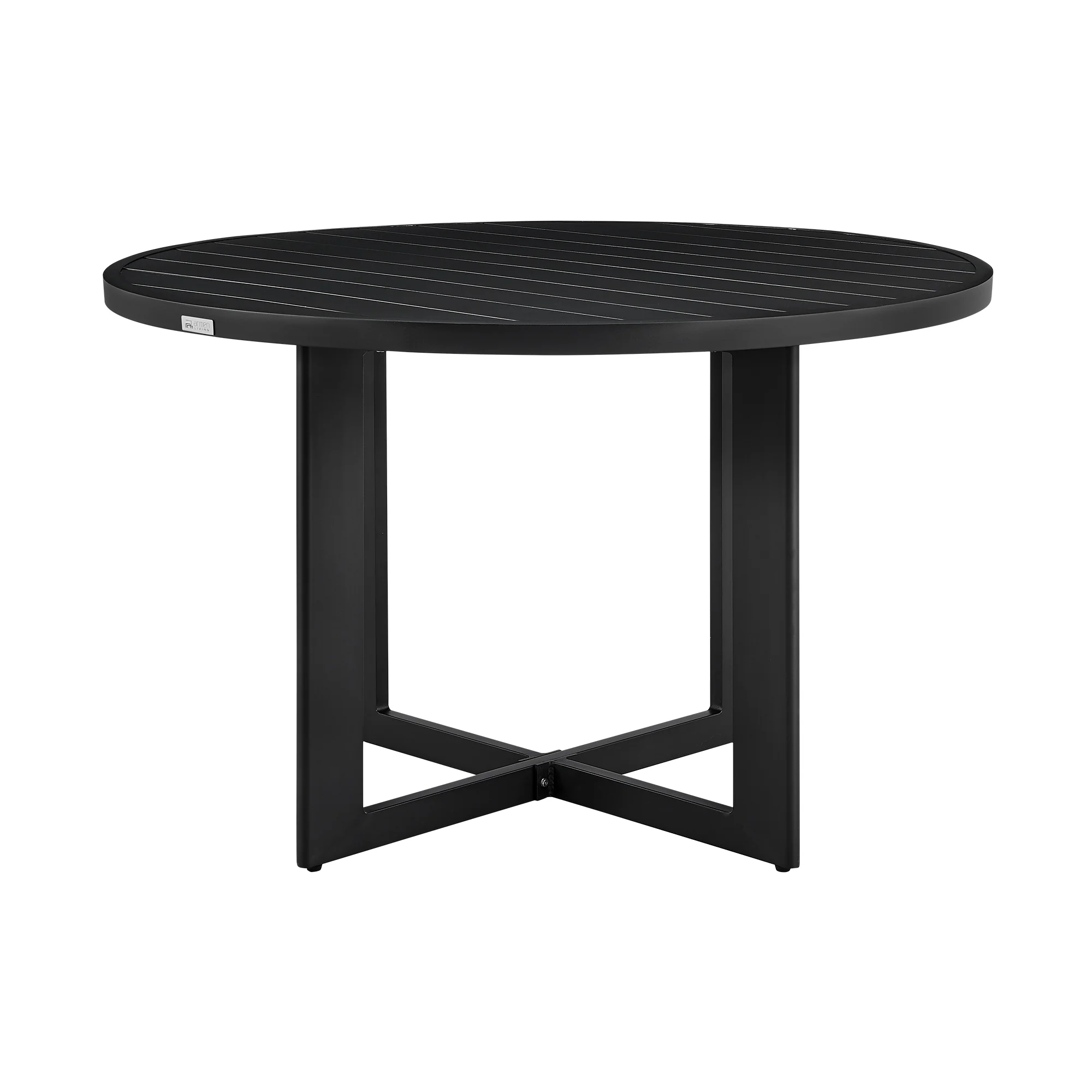 Cayman Outdoor Patio Round Dining Table in Aluminum By Armen Living - Image 4