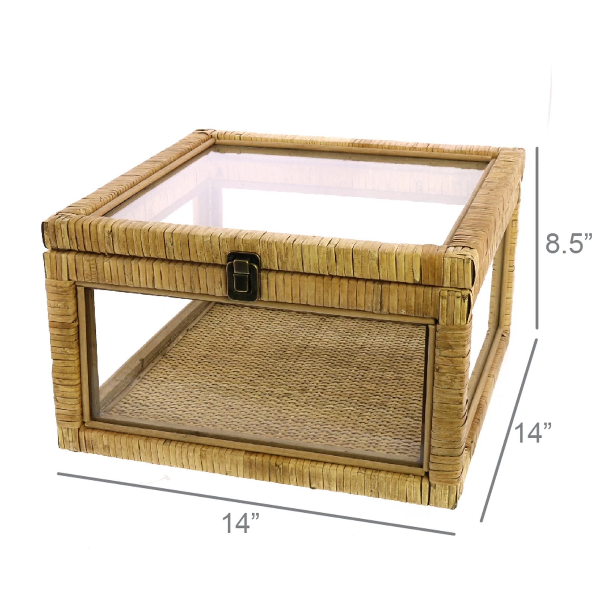 Cayman Rattan and Glass Case By HomArt - Image 2