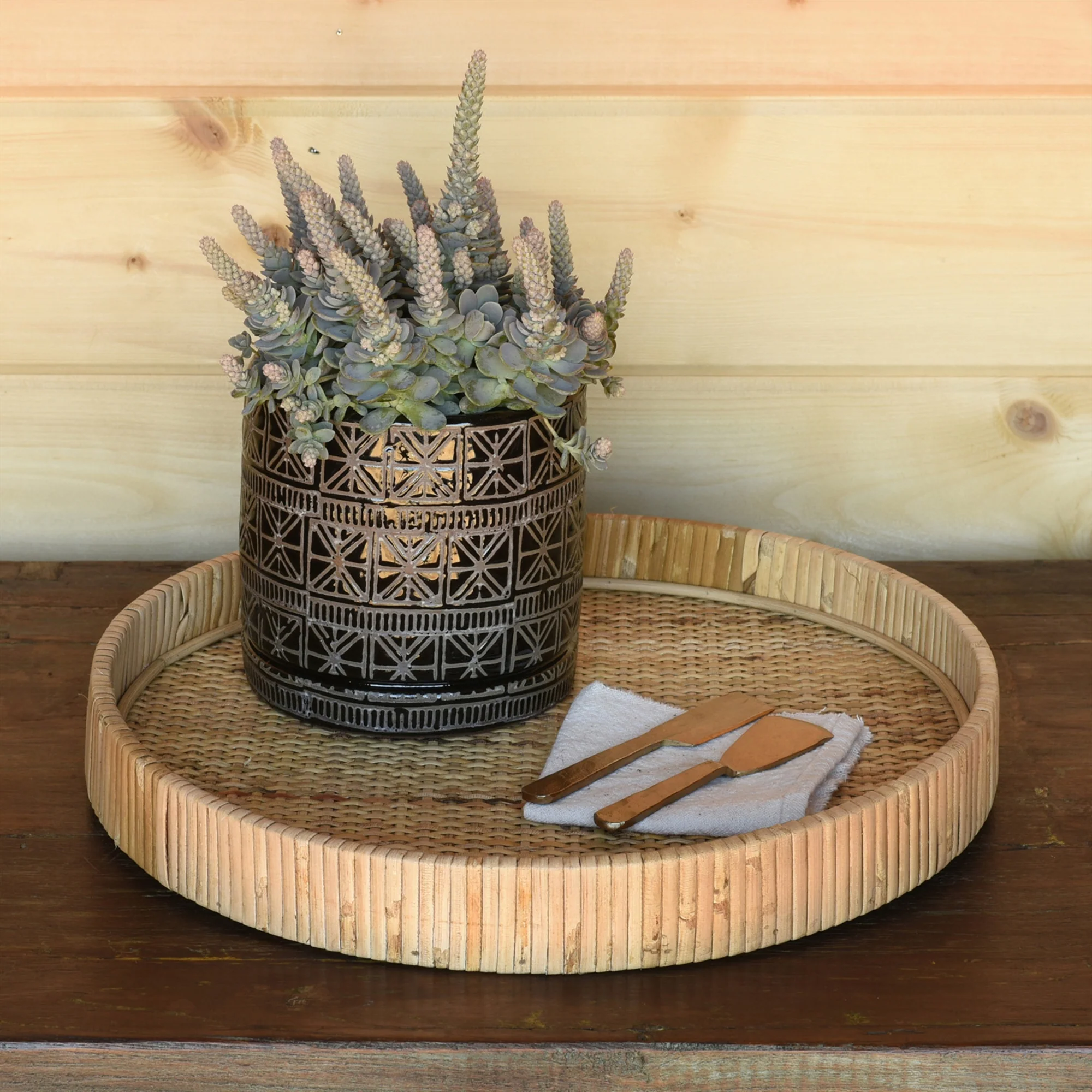 Cayman Tray, Rattan - Small - Natural Set Of 2 By HomArt - Image 10