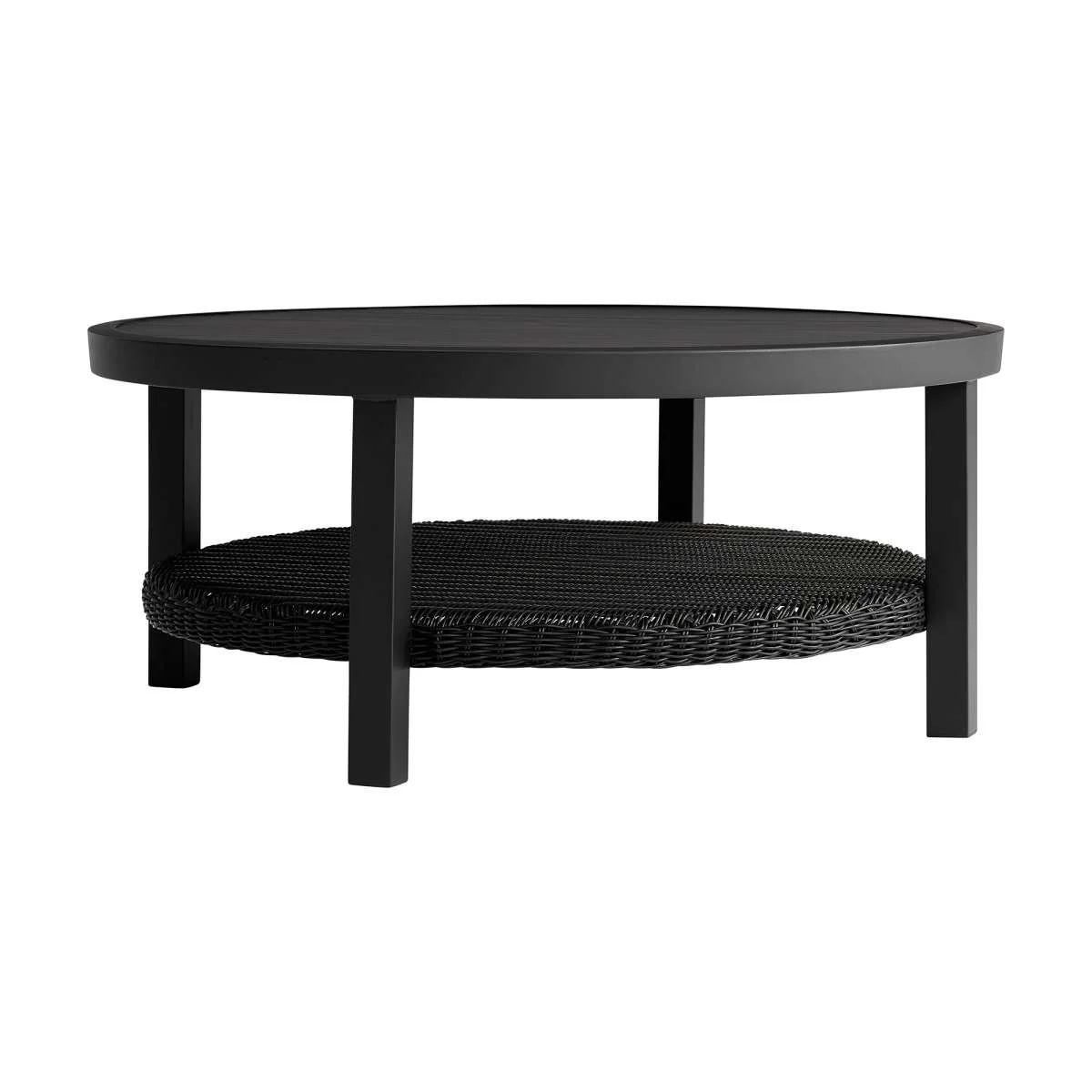 Cayman 3 Piece Black Aluminum Outdoor Seating Set with Dark Gray Cushions By Armen Living - Image 5
