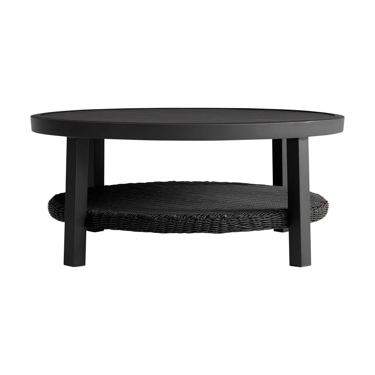 Cayman 5 Piece Black Aluminum Outdoor Seating Set with Dark Gray Cushions By Armen Living - Image 6