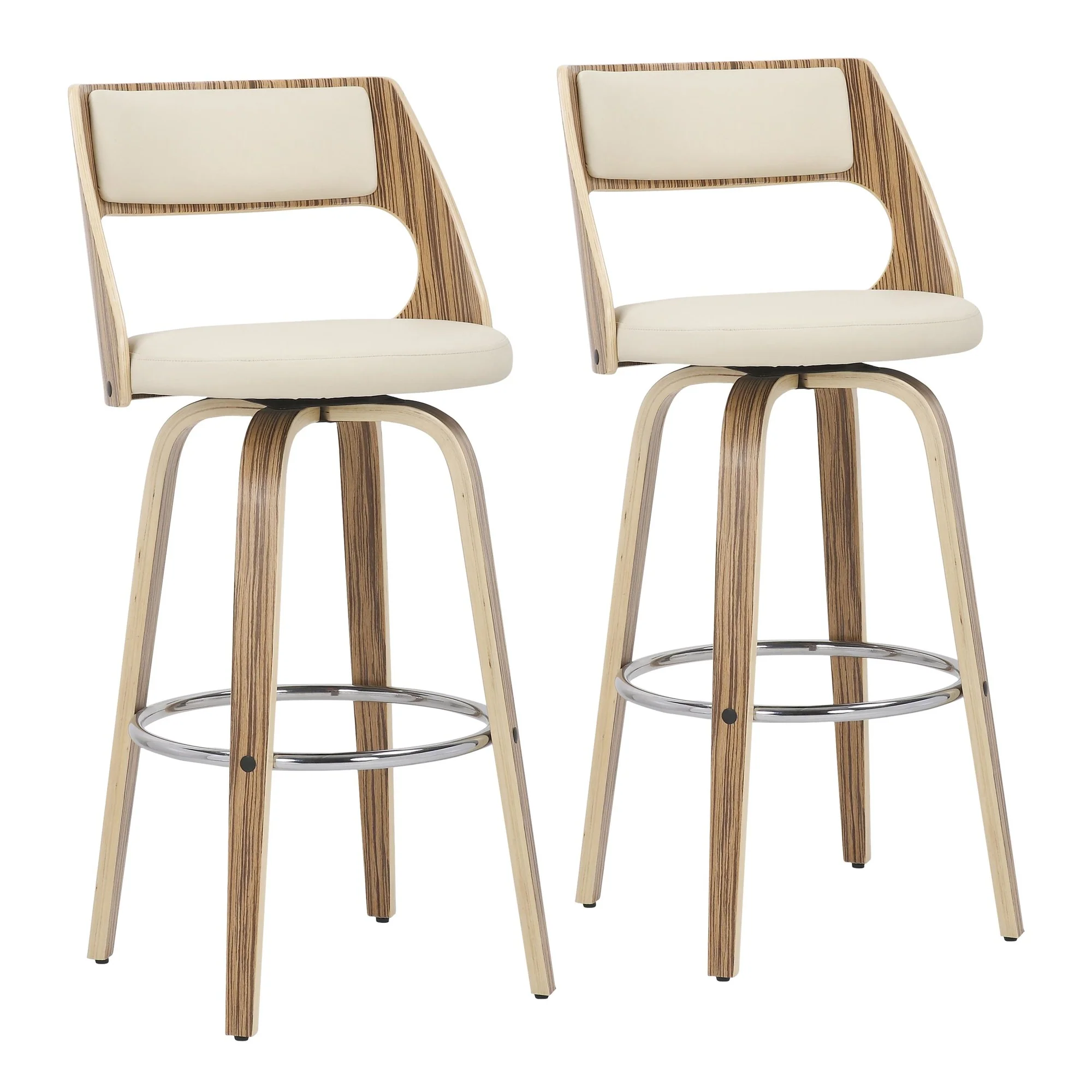 Cecina 30'' Fixed Height Barstool - Set of 2 Cream By LumiSource - Image 2