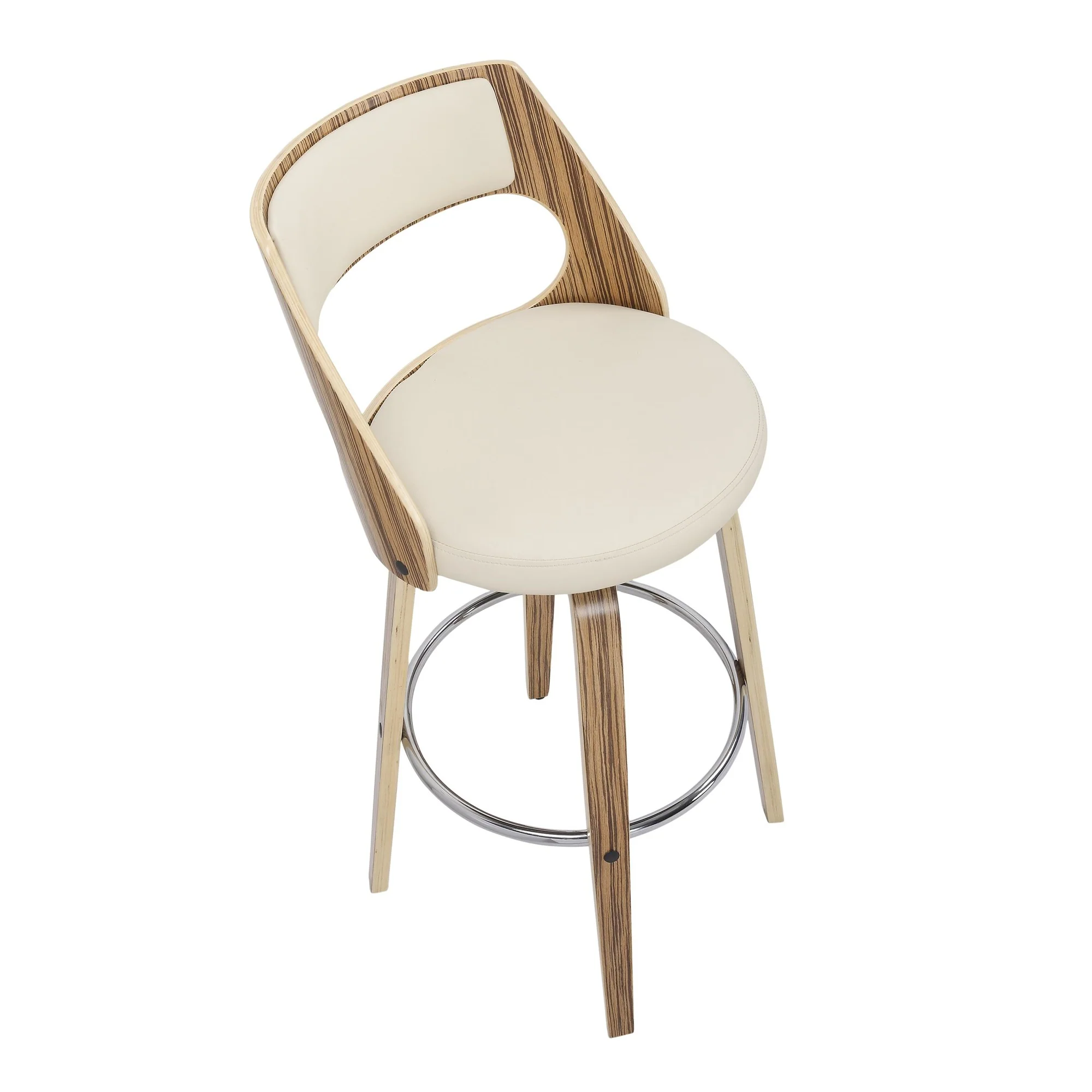 Cecina 30'' Fixed Height Barstool - Set of 2 Cream By LumiSource - Image 4