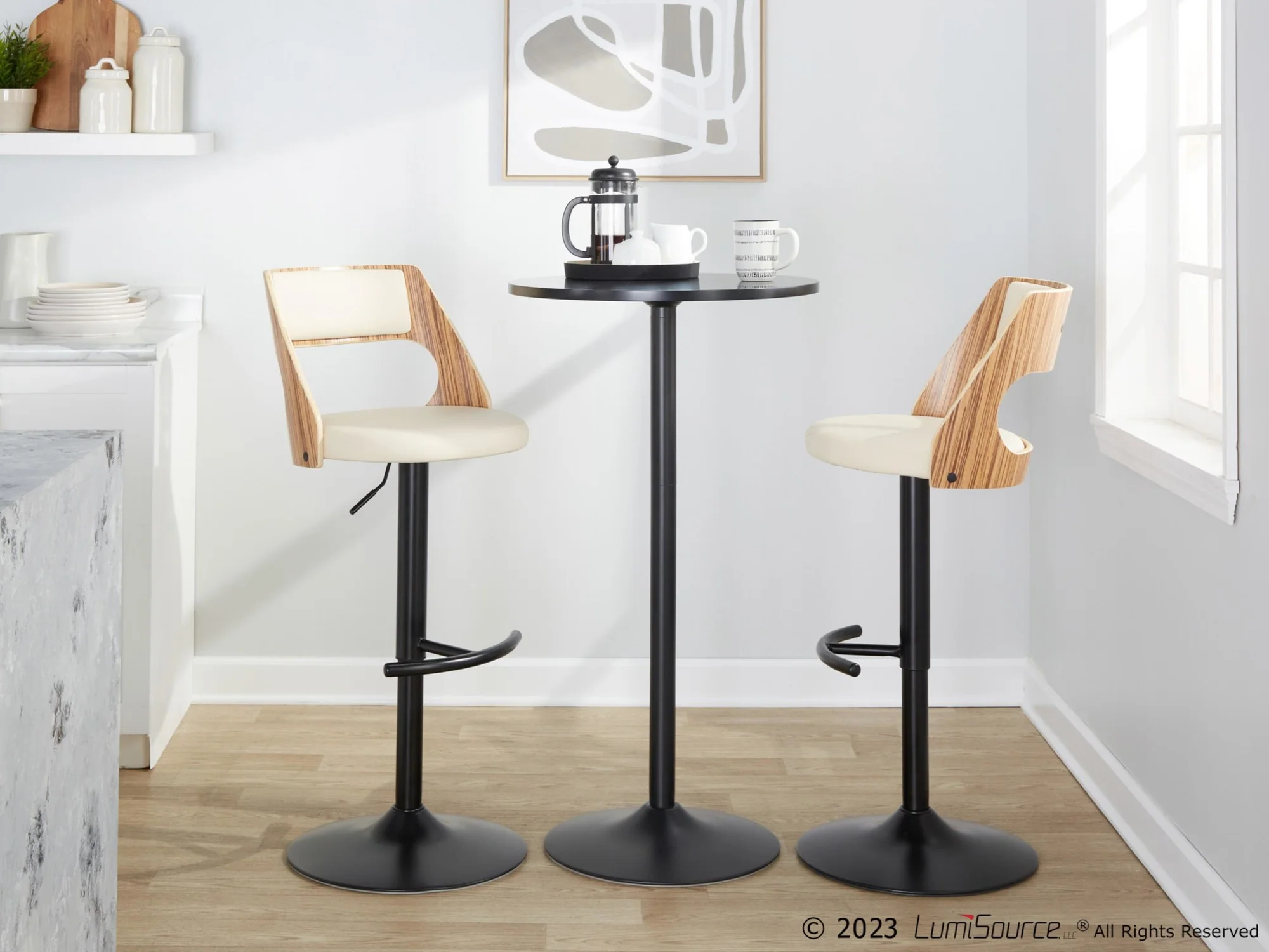Cecina Adjustable Barstool - Set of 2 By LumiSource - BS-CECINAPU-RT2 BKZBCR2 - Image 4