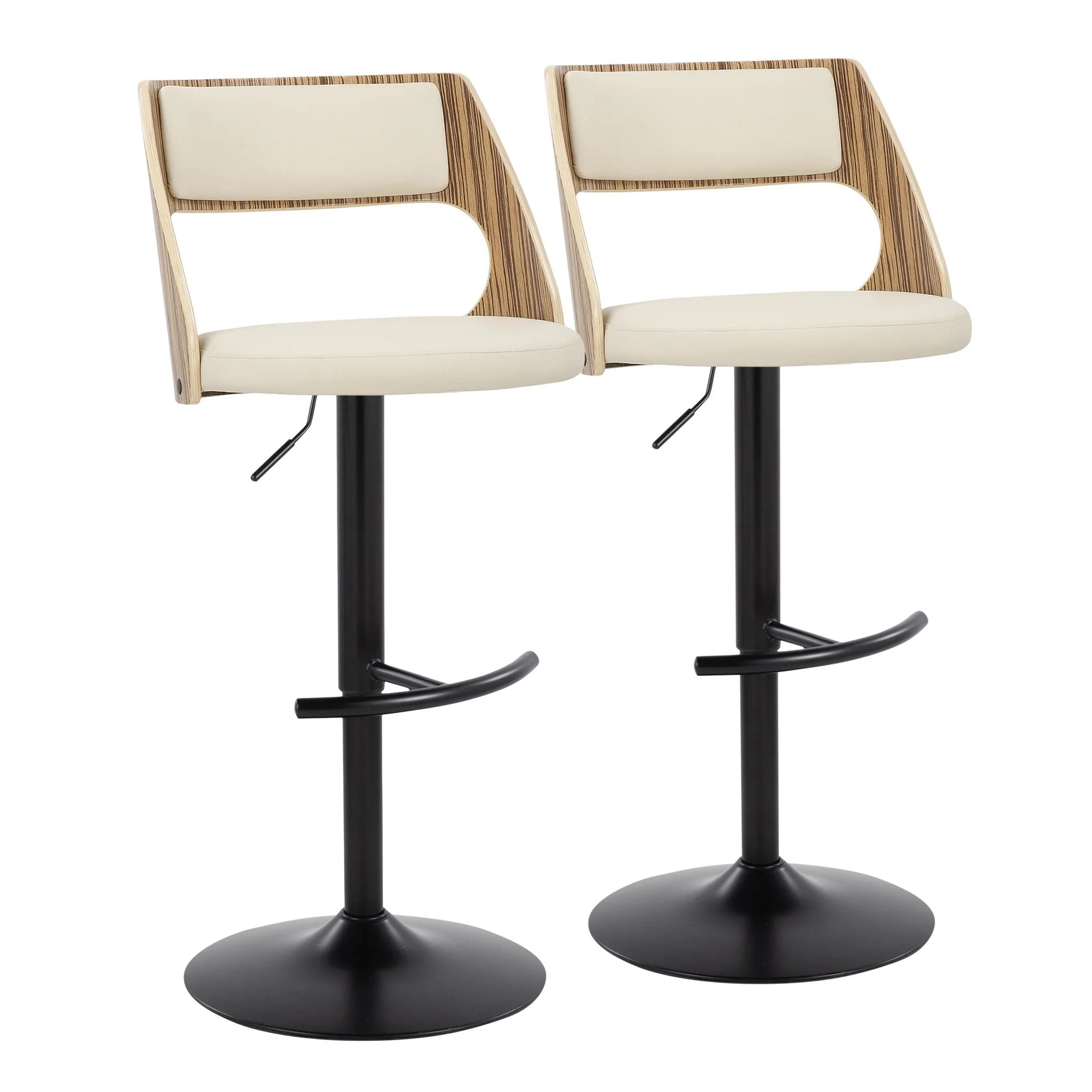 Cecina Adjustable Barstool - Set of 2 By LumiSource - BS-CECINAPU-RT2 BKZBCR2 - Image 5
