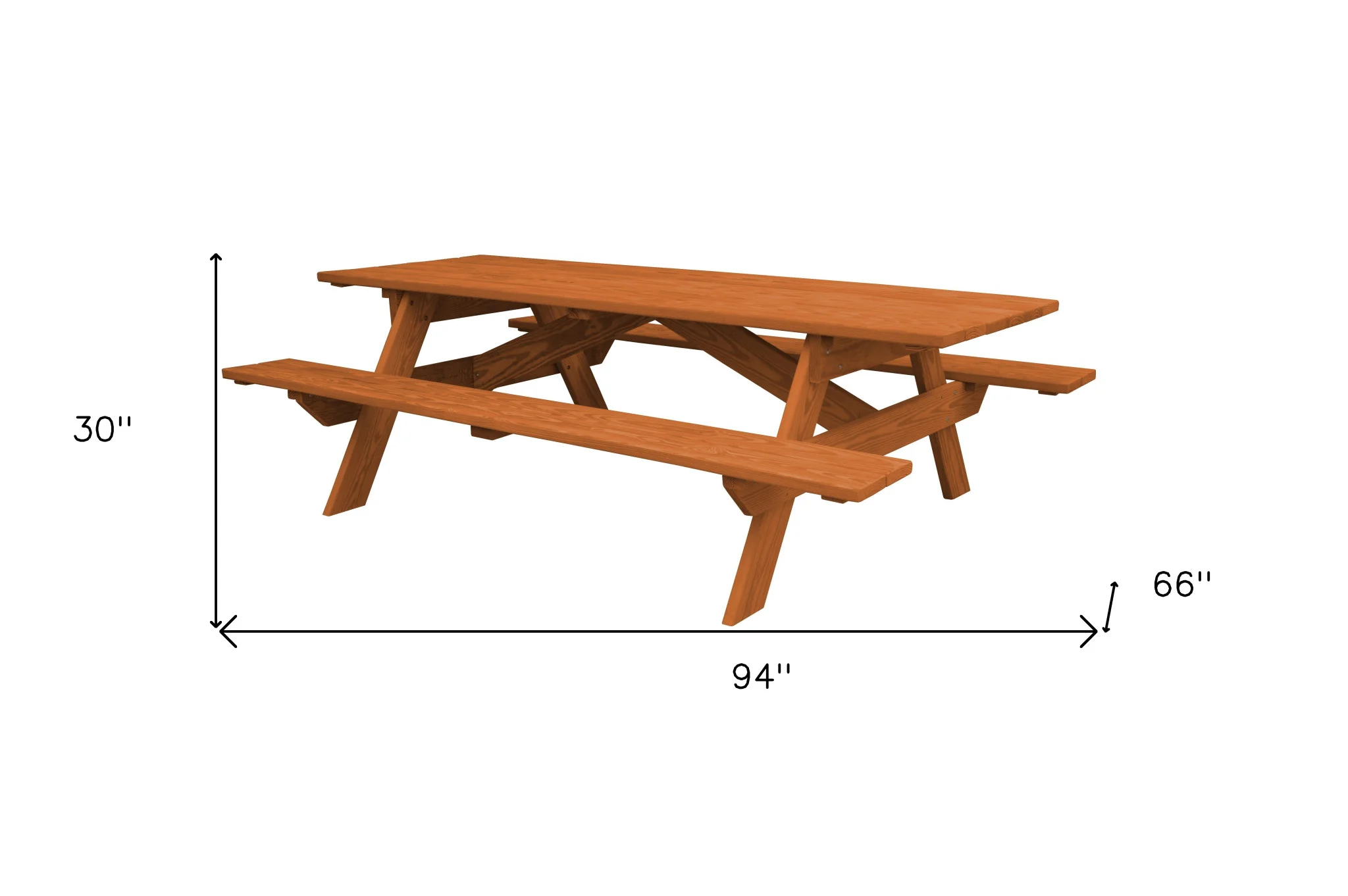 Cedar Chest Solid Wood Outdoor Picnic Table By Homeroots - Image 2