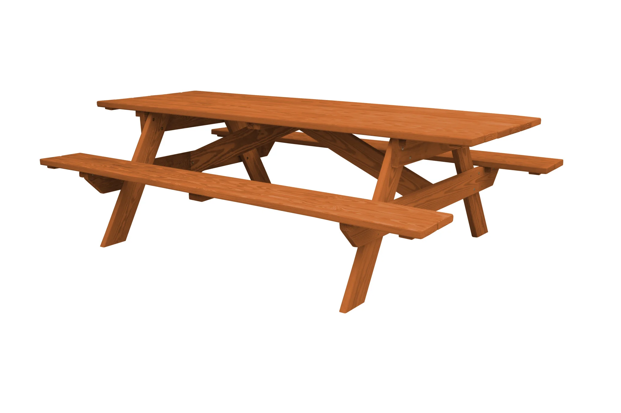 Cedar Chest Solid Wood Outdoor Picnic Table By Homeroots - Image 3