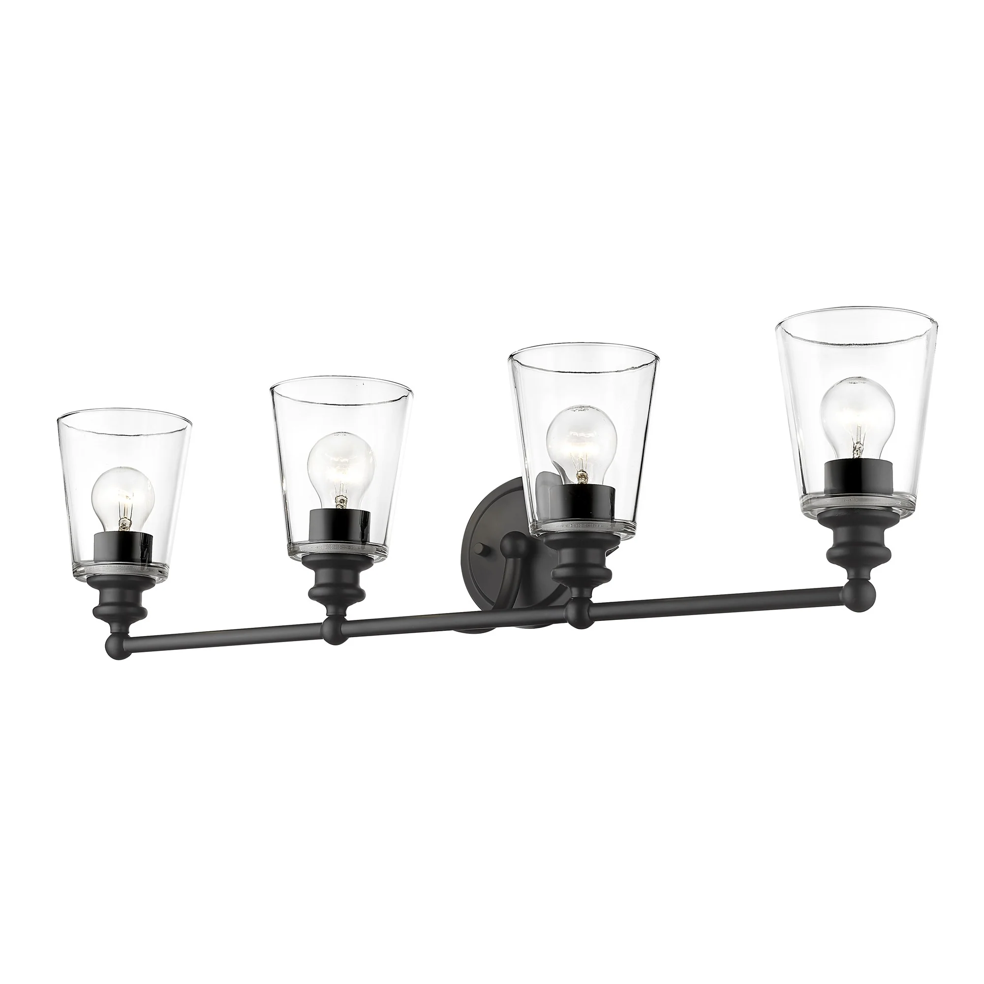 Ceil 4-Light Matte Black Vanity By Homeroots - Image 2