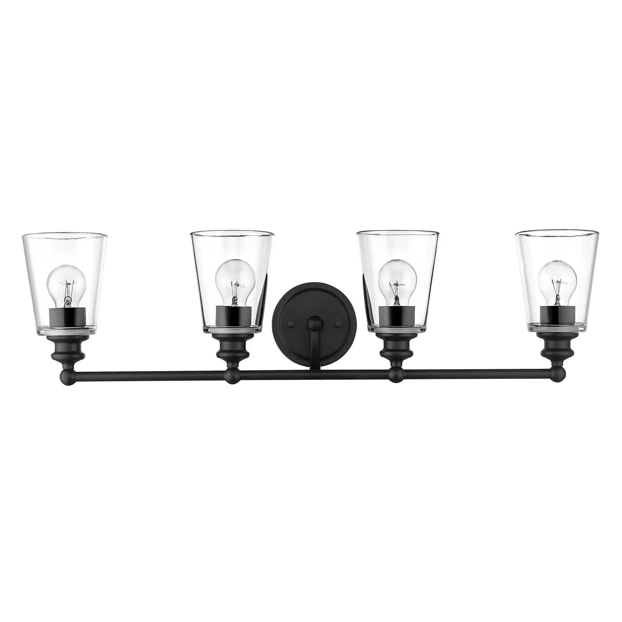Ceil 4-Light Matte Black Vanity By Homeroots - Image 3