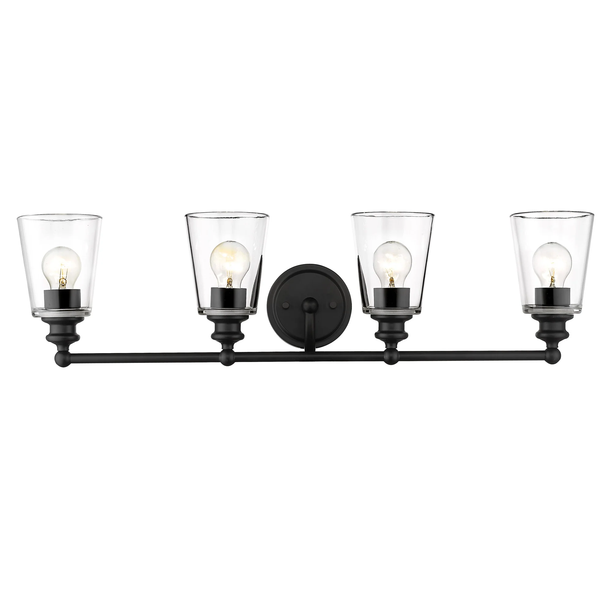 Ceil 4-Light Matte Black Vanity By Homeroots - Image 4