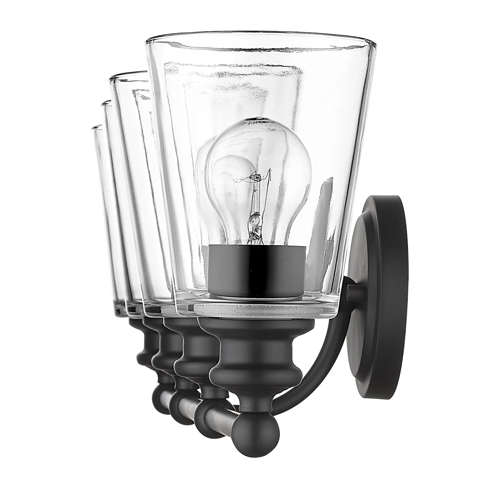 Ceil 4-Light Matte Black Vanity By Homeroots - Image 5