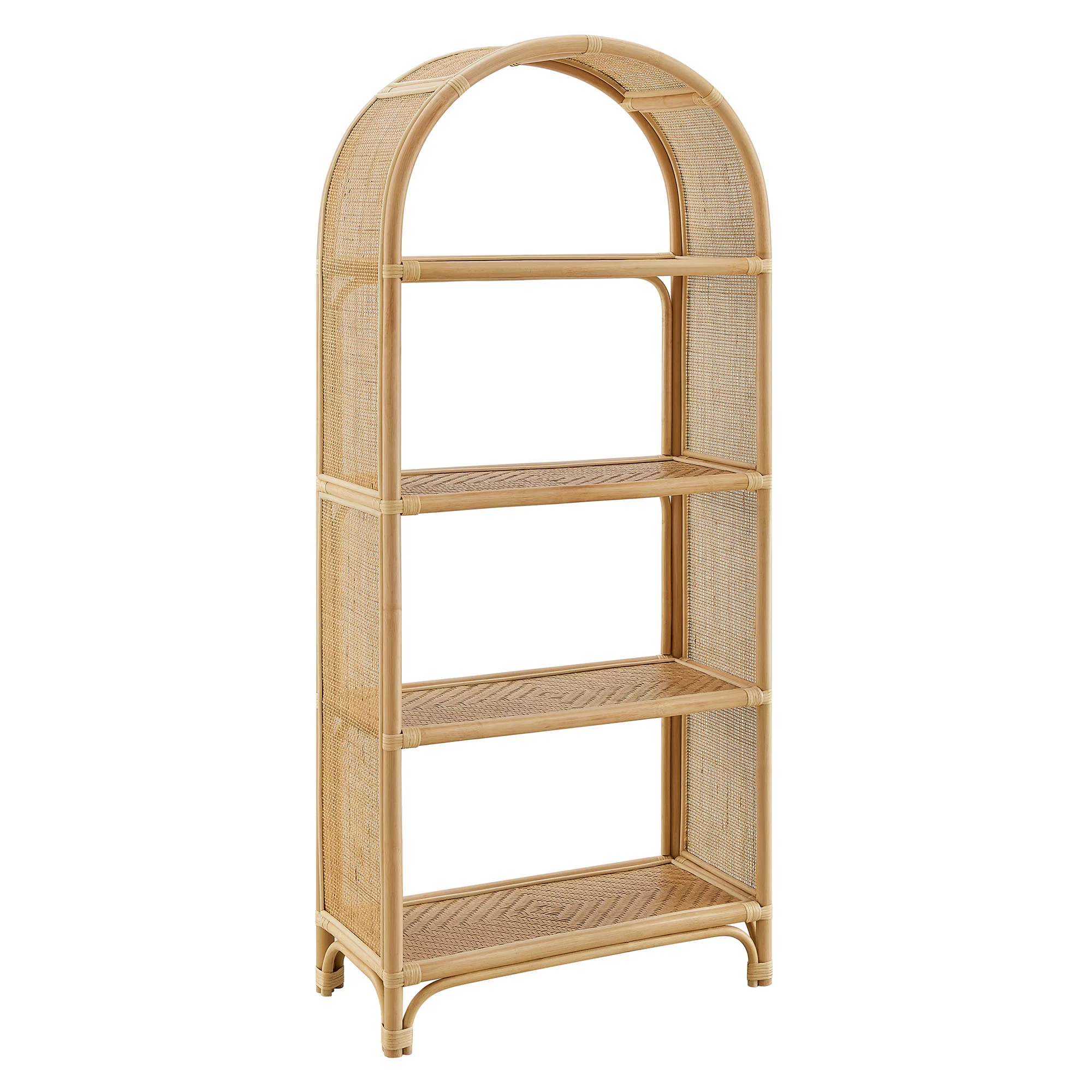 Celeste 67 Inch Tall Arched Natural Rattan Bookshelf by Modway - Image 10