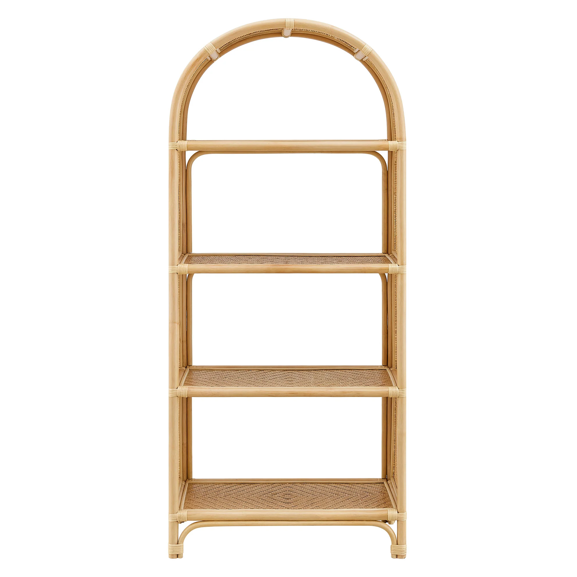 Celeste 67 Inch Tall Arched Natural Rattan Bookshelf by Modway - Image 12