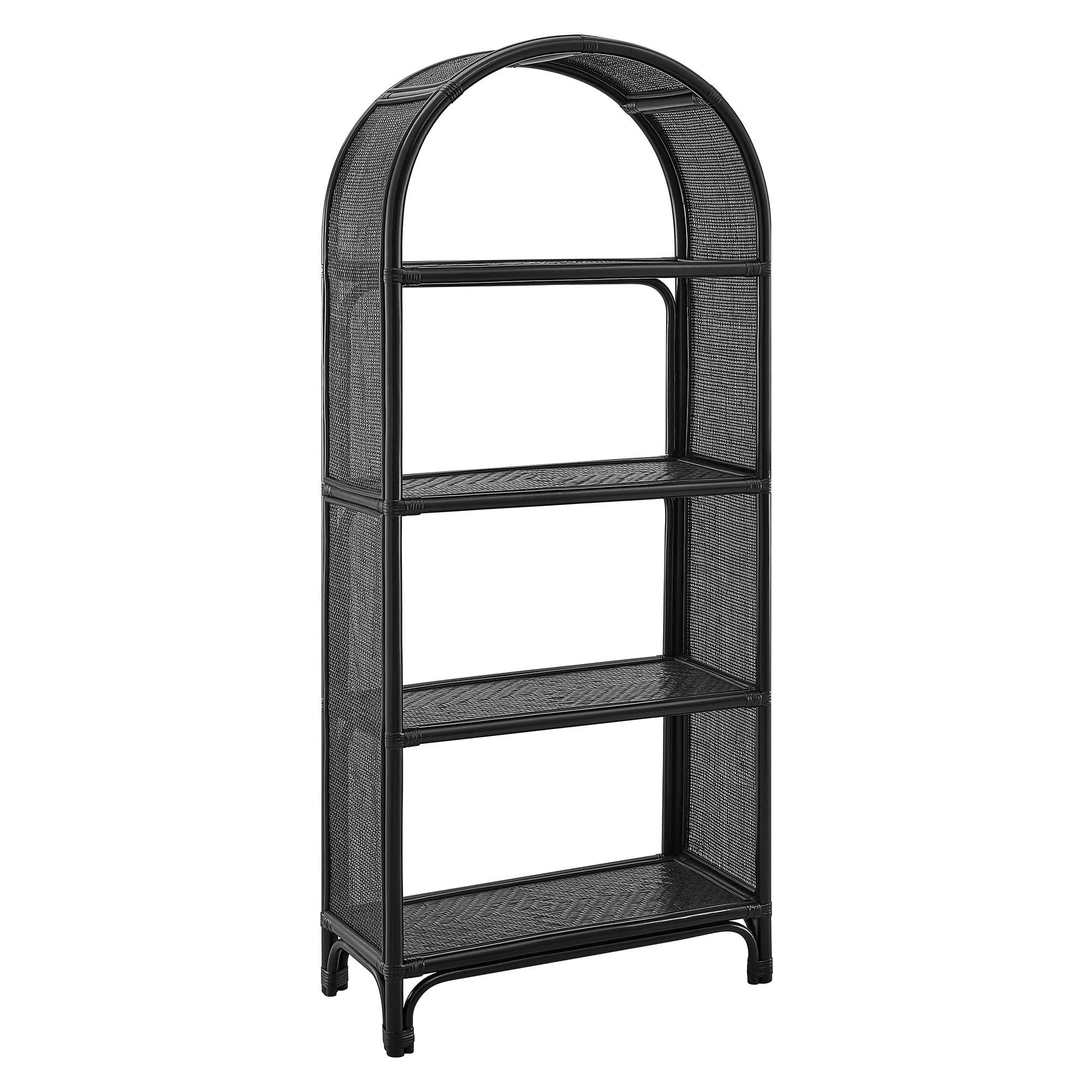 Celeste 67 Inch Tall Arched Natural Rattan Bookshelf by Modway - Image 2