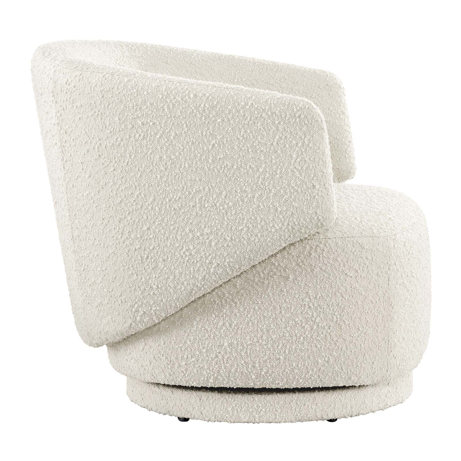 Celestia Boucle Fabric Fabric and Wood Swivel Chair By Modway - EEI-6357 - Image 10