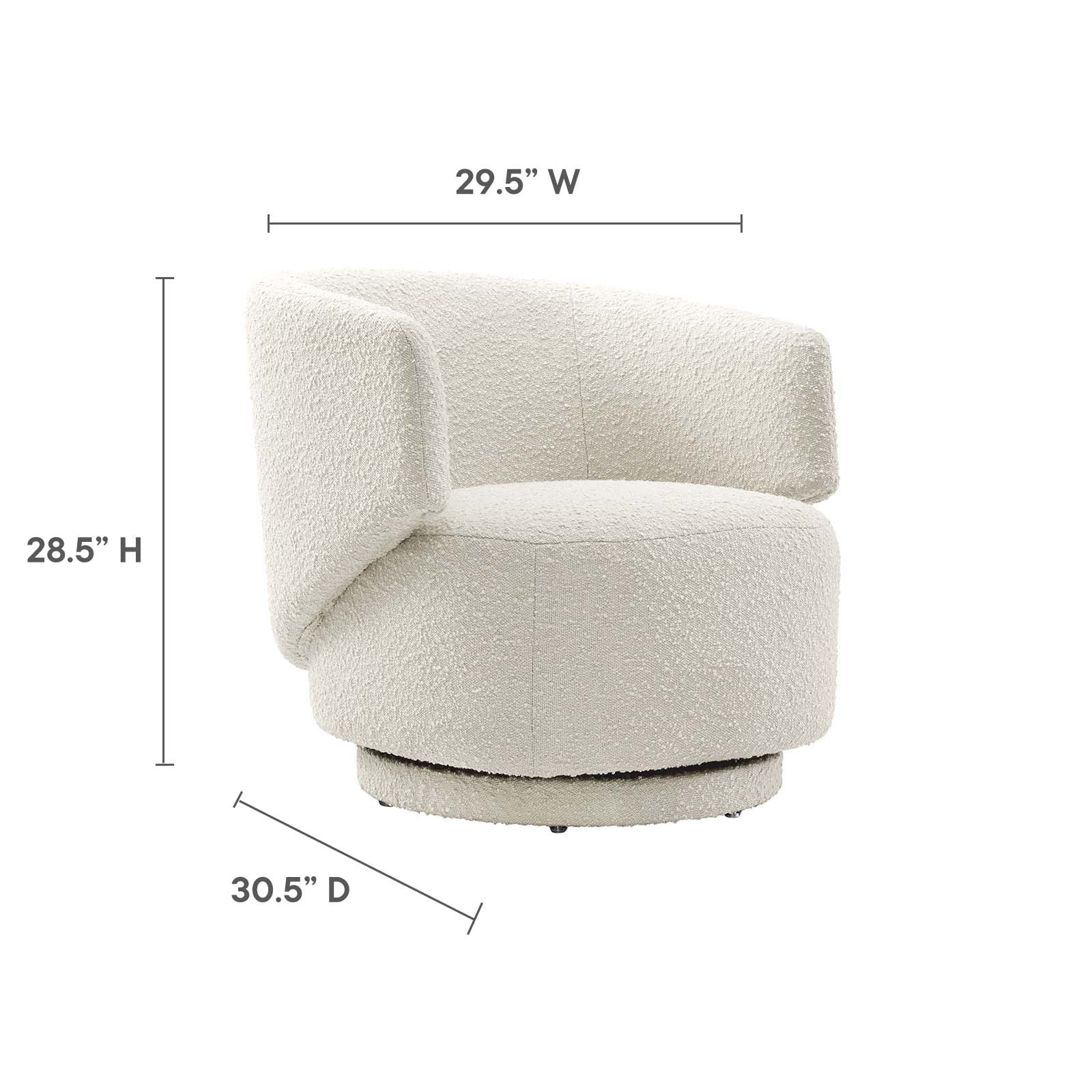 Celestia Boucle Fabric Fabric and Wood Swivel Chair By Modway - EEI-6357 - Image 15