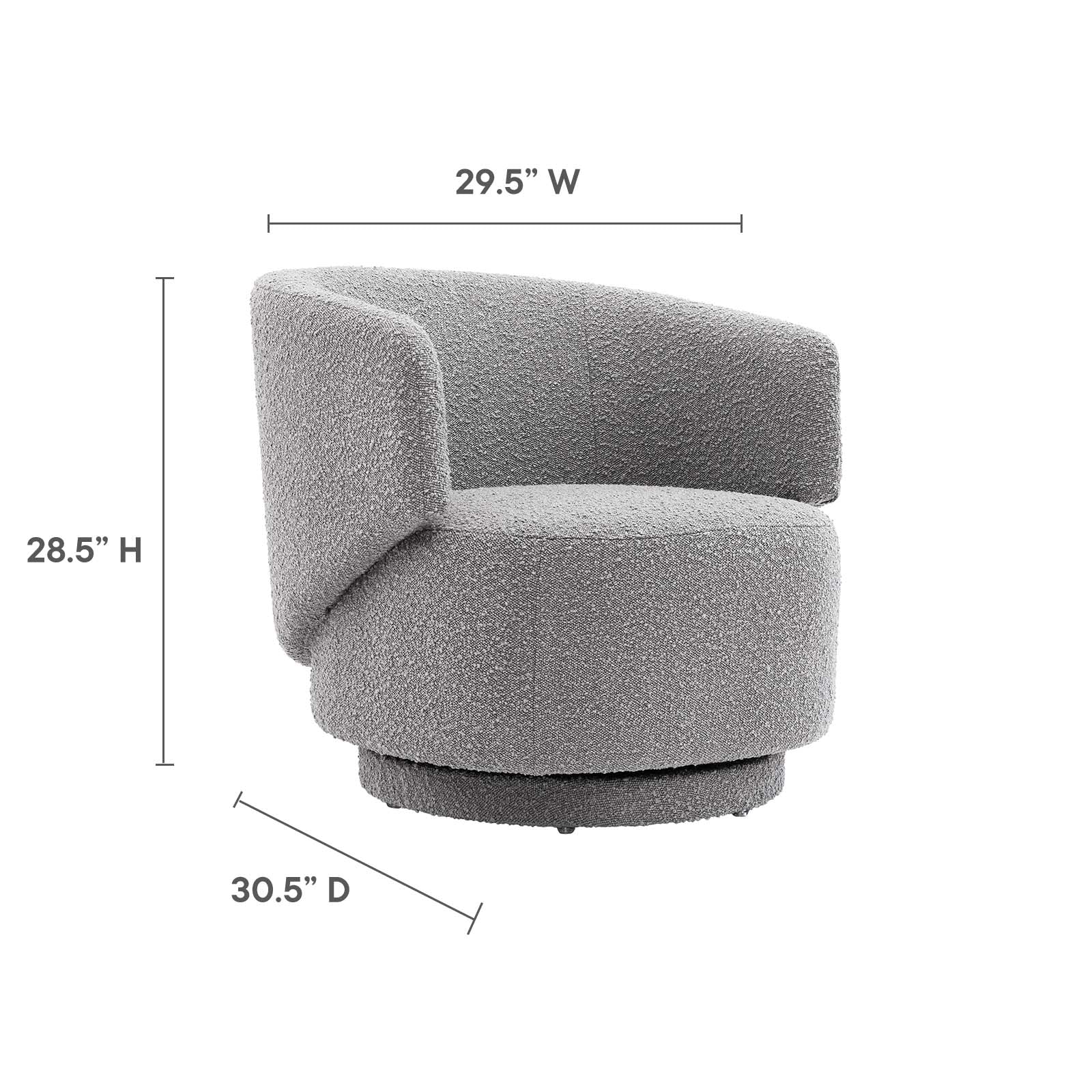 Celestia Boucle Fabric Fabric and Wood Swivel Chair By Modway - EEI-6357 - Image 23