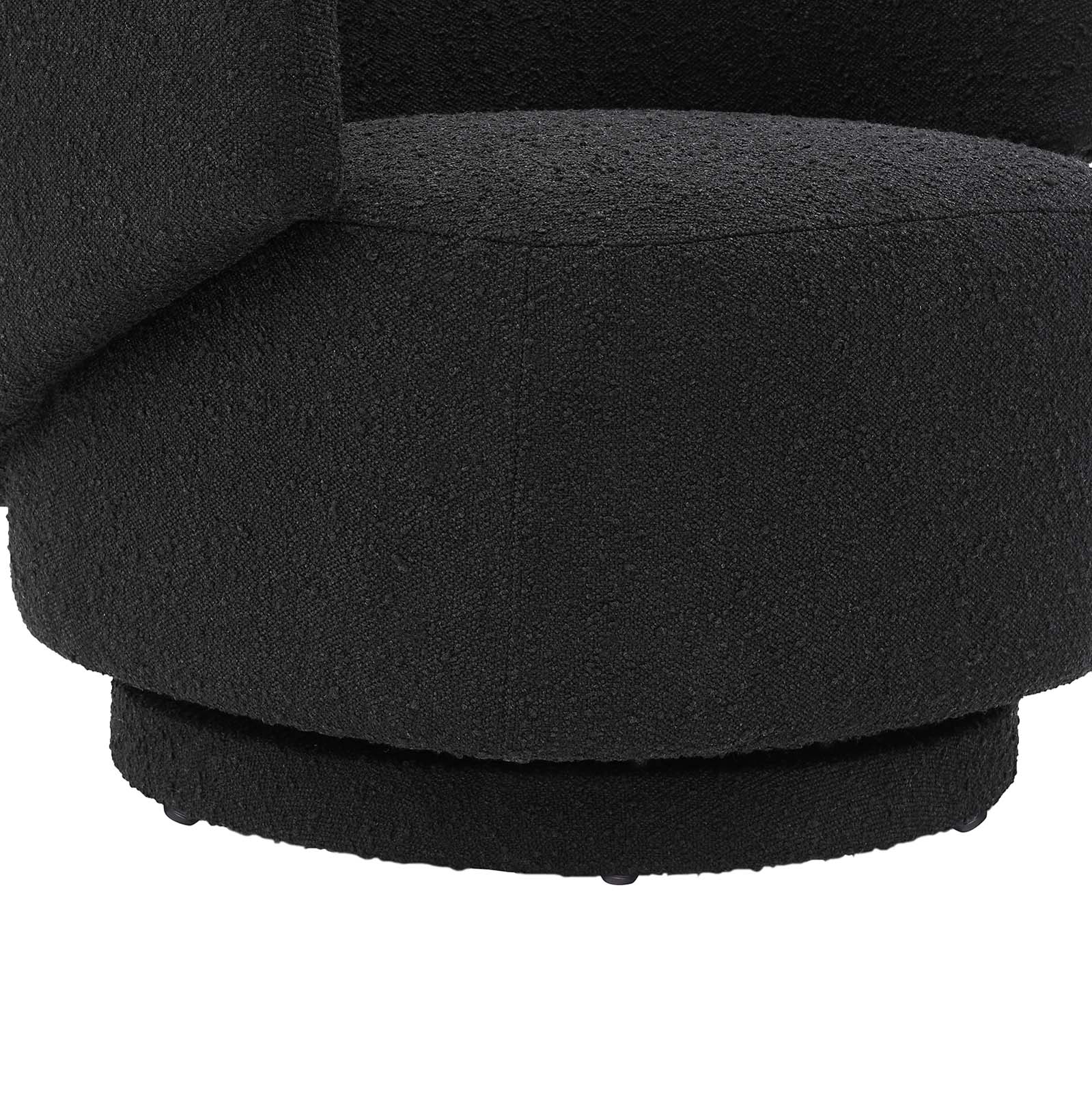 Celestia Boucle Fabric Fabric and Wood Swivel Chair By Modway - EEI-6357 - Image 5