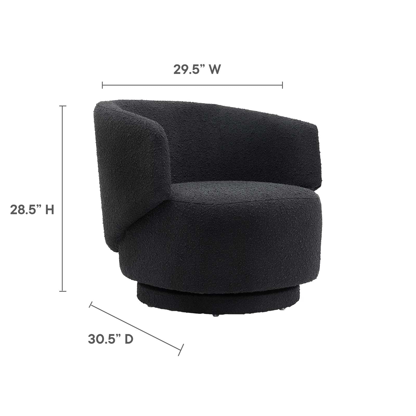 Celestia Boucle Fabric Fabric and Wood Swivel Chair By Modway - EEI-6357 - Image 7