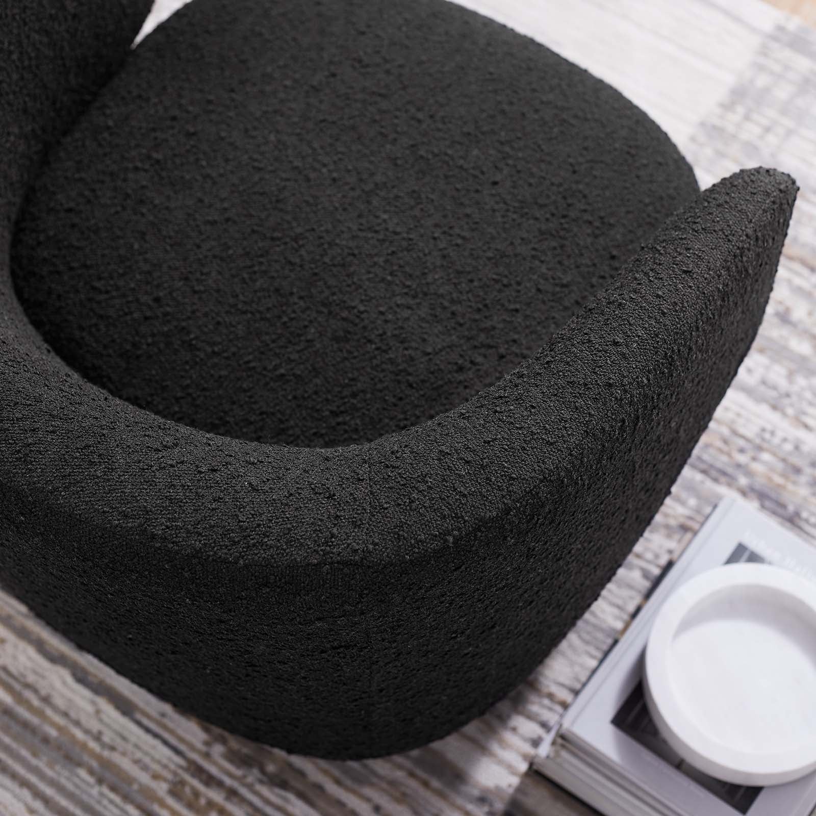 Celestia Boucle Fabric Fabric and Wood Swivel Chair By Modway - EEI-6357 - Image 8