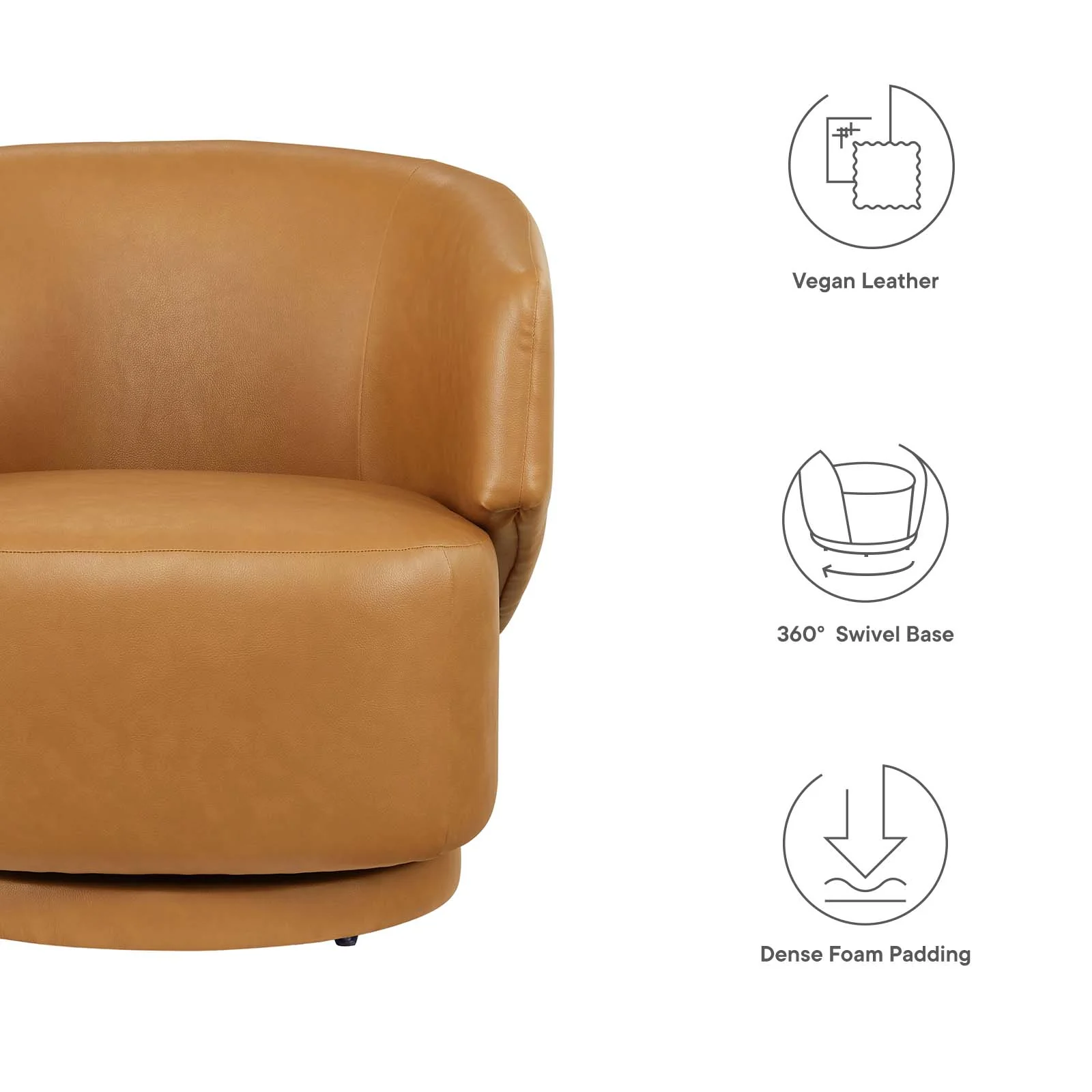 Celestia Vegan Leather Fabric and Wood Swivel Chair By Modway - EEI-6358 - Image 7