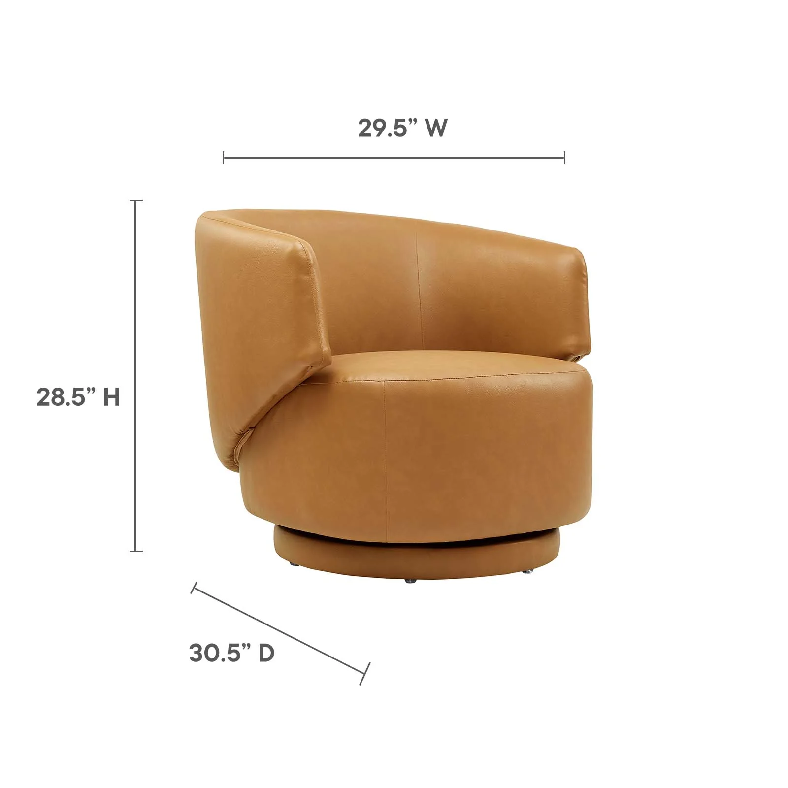 Celestia Vegan Leather Fabric and Wood Swivel Chair By Modway - EEI-6358 - Image 8
