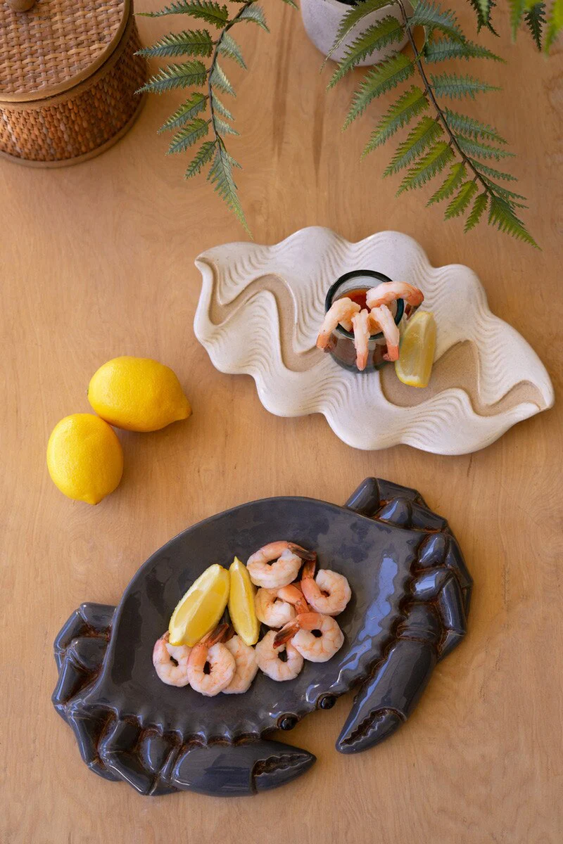 Ceramic Blue Crab Platter (Min 2) By Kalalou - Image 5