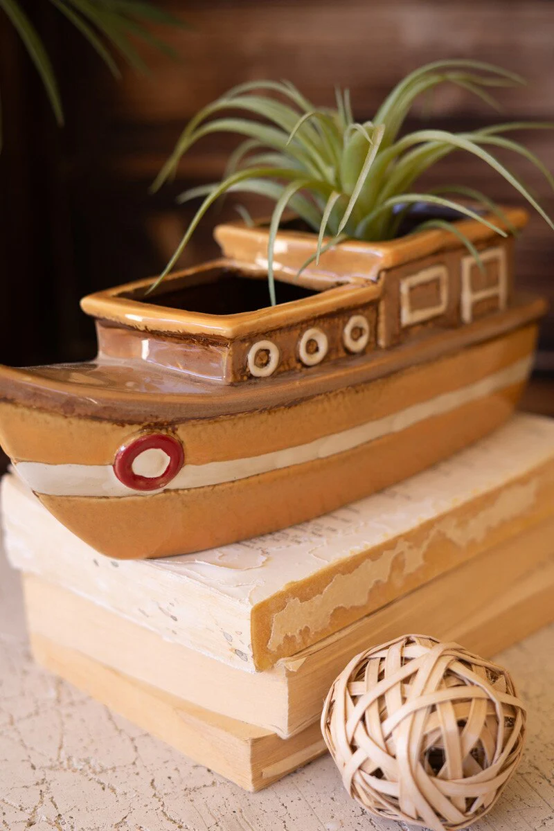 Ceramic Boat Planter (Min 2) By Kalalou - Image 2