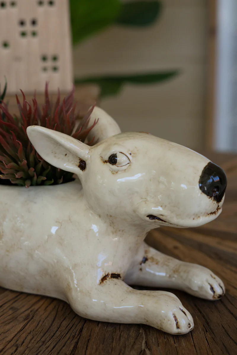 Ceramic Bull Terrier Planter By Kalalou - Image 2