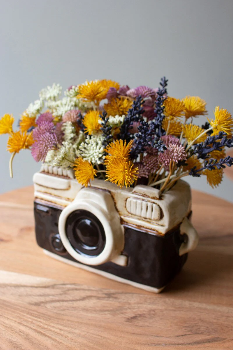 Ceramic Camera Planter By Kalalou - Image 6