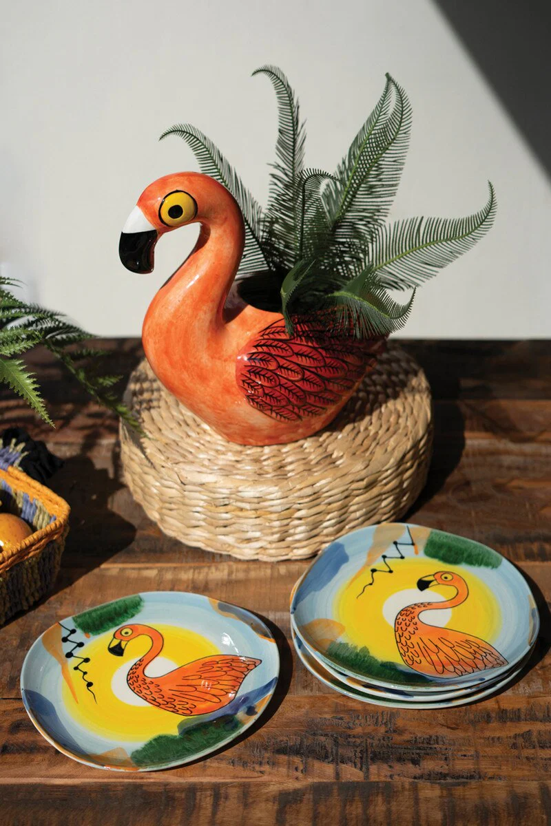 Ceramic Flamingo Vase (Min 2) By Kalalou - Image 2