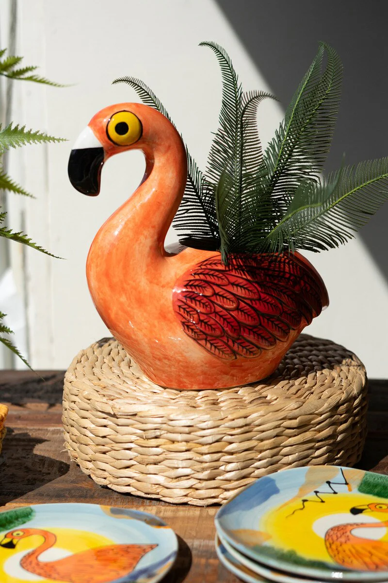 Ceramic Flamingo Vase (Min 2) By Kalalou - Image 3