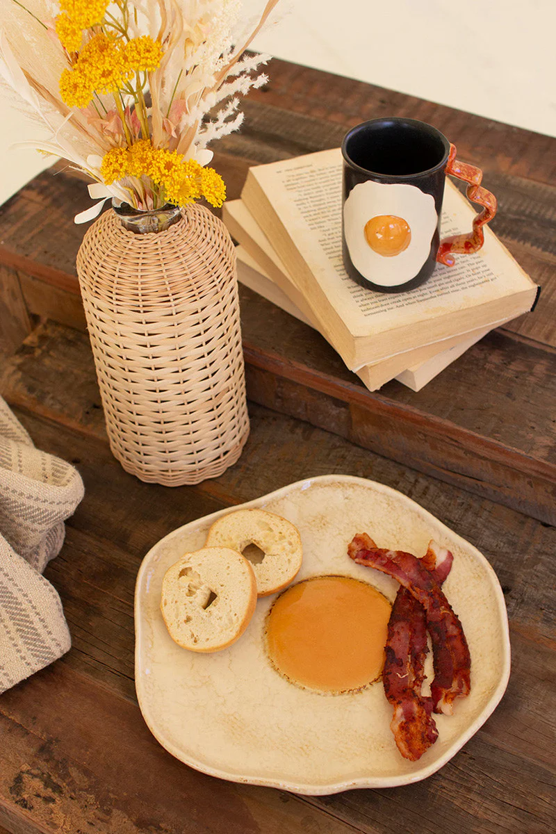 Ceramic Fried Egg Platter (Min 4) By Kalalou - Image 3