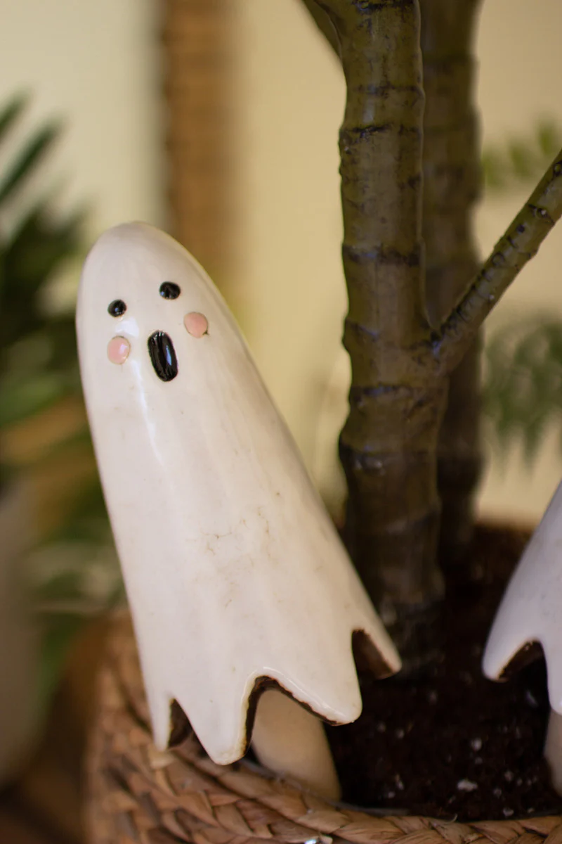 Ceramic Ghost Plant Sticks (Min 2) Set Of 2 By Kalalou - Image 2