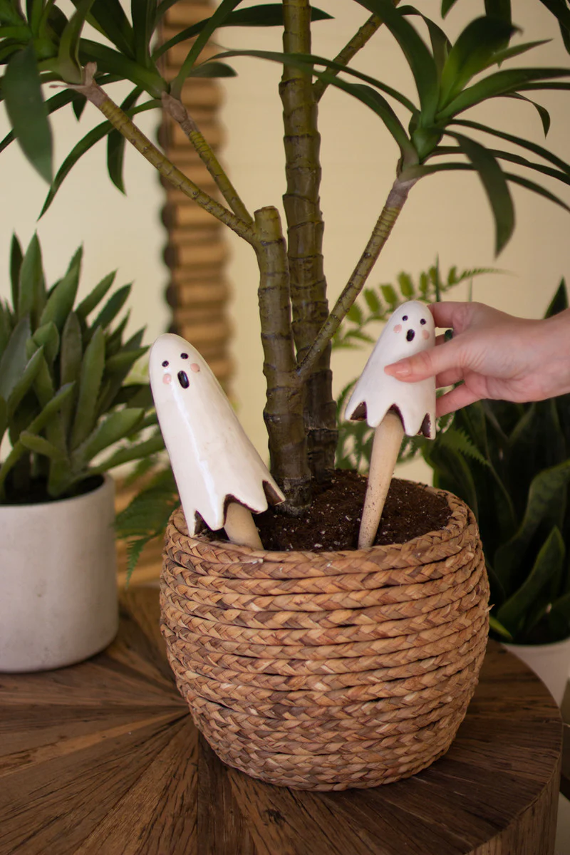 Ceramic Ghost Plant Sticks (Min 2) Set Of 2 By Kalalou - Image 3