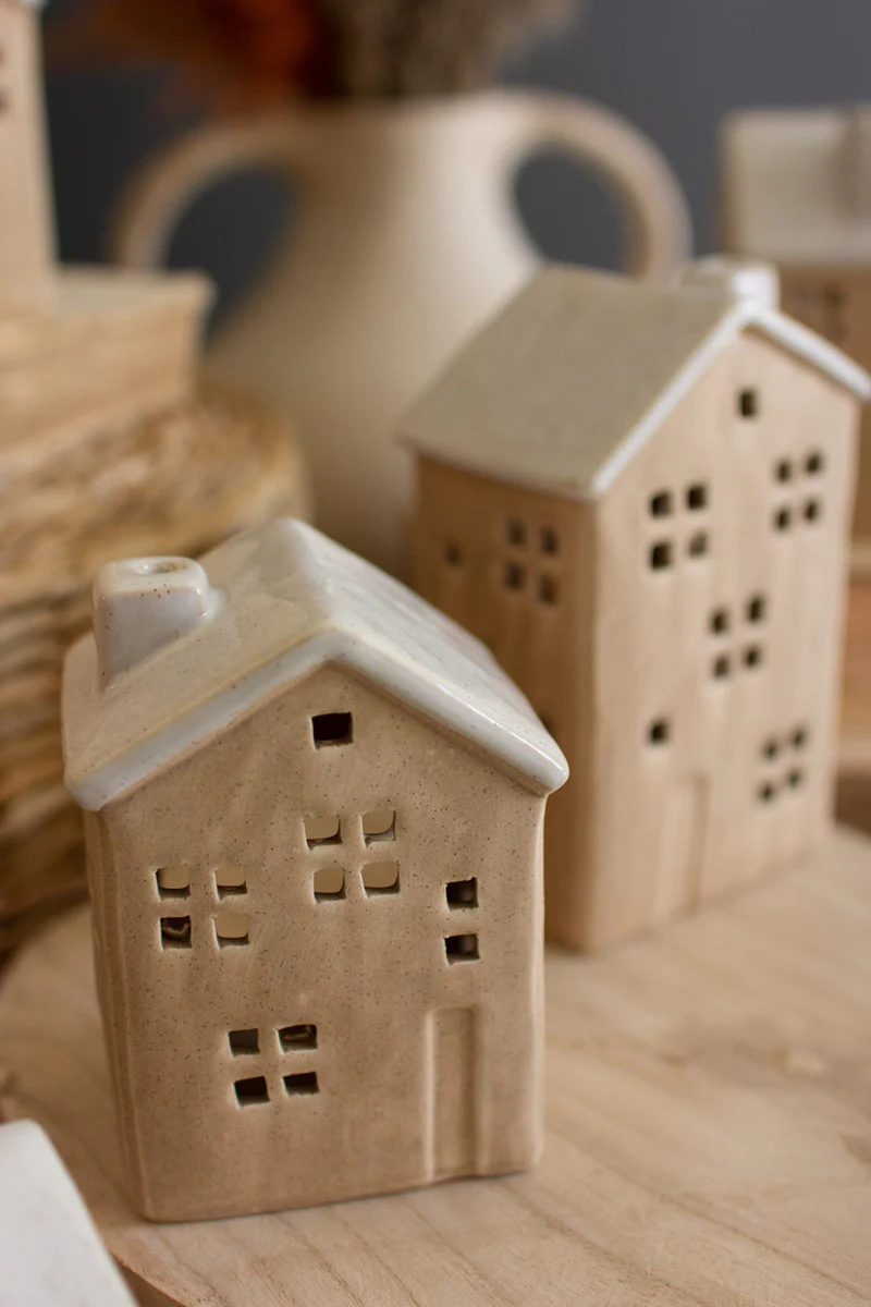 Ceramic Houses Set Of 5 By Kalalou - Image 2