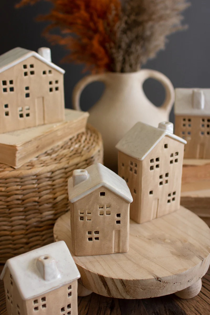 Ceramic Houses Set Of 5 By Kalalou - Image 3