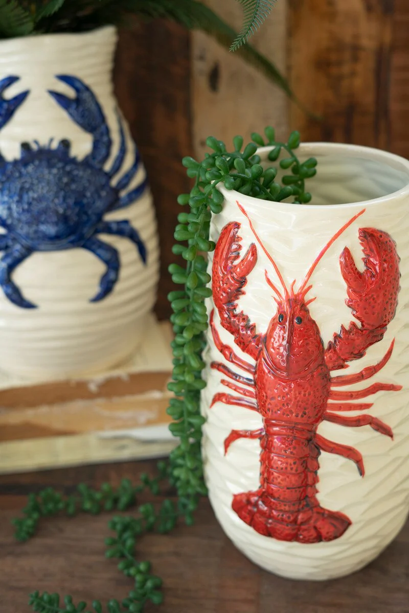 Ceramic Lobster Vase By Kalalou - Image 3