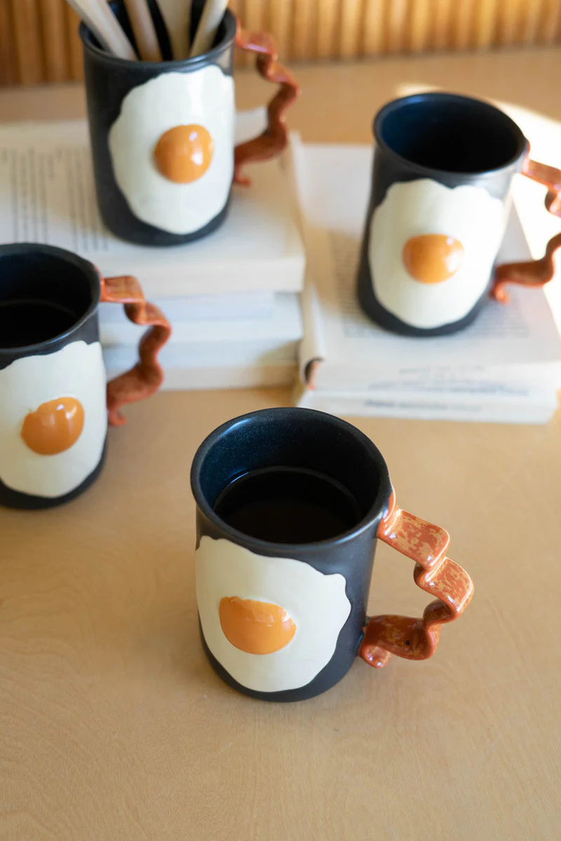 Ceramic Mug - Bacon An Eggs By Kalalou - Image 2